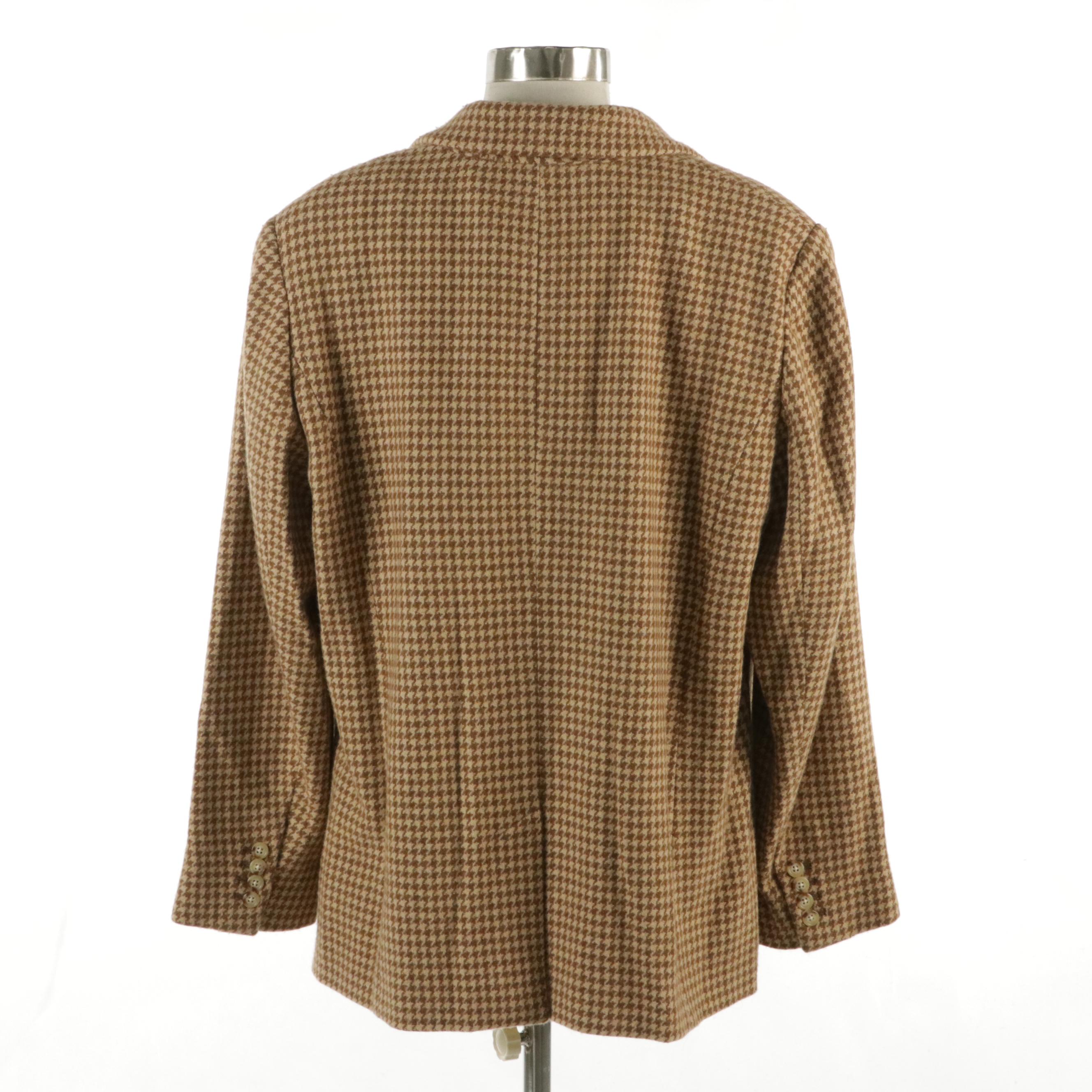 Lauren Ralph Lauren Houndstooth Wool Blend Blazer