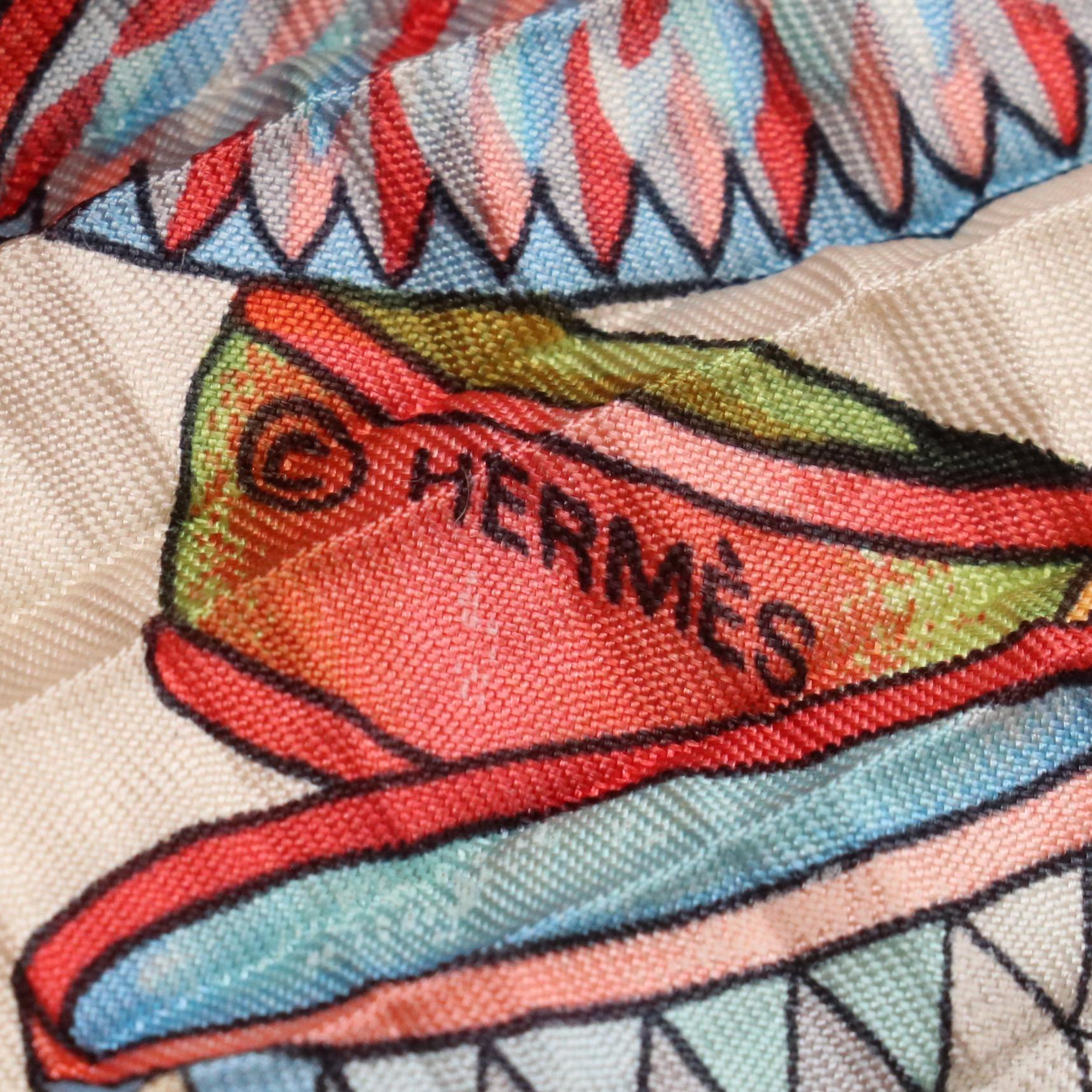 Hermès "Les Rubans du Cheval" Plissé Losange Scarf with Box