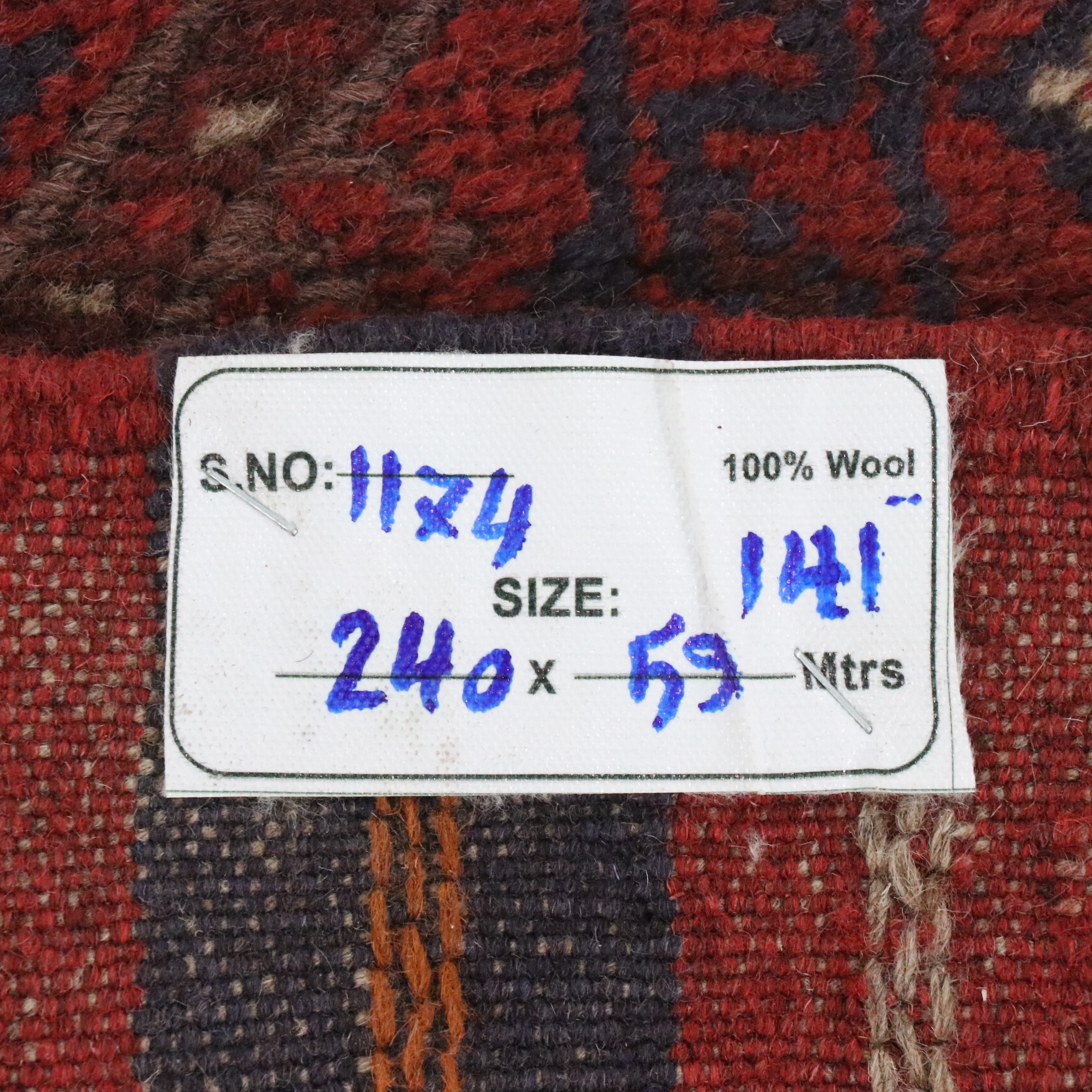 1'10 x 8' Handwoven Afghan Mashwani Carpet Runner