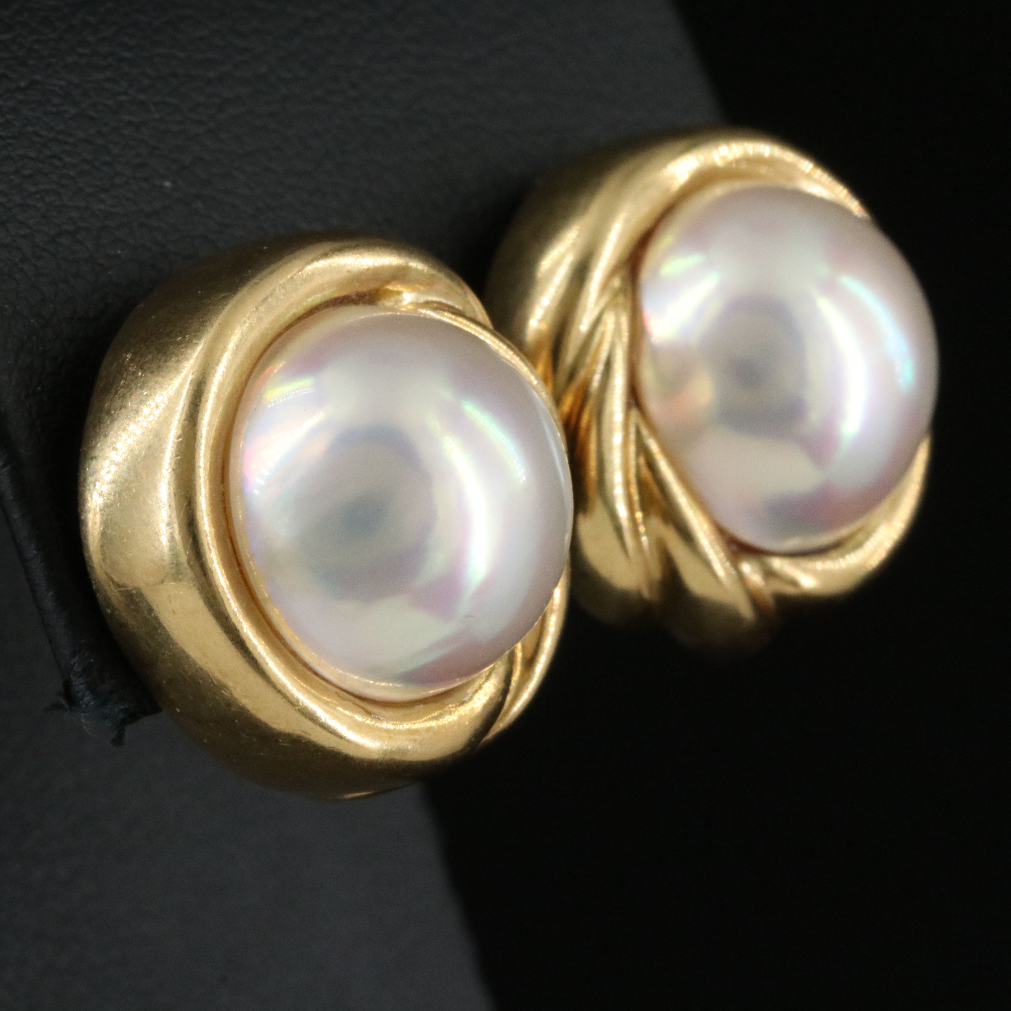 Mikimoto 18K Mabé Pearl Earrings