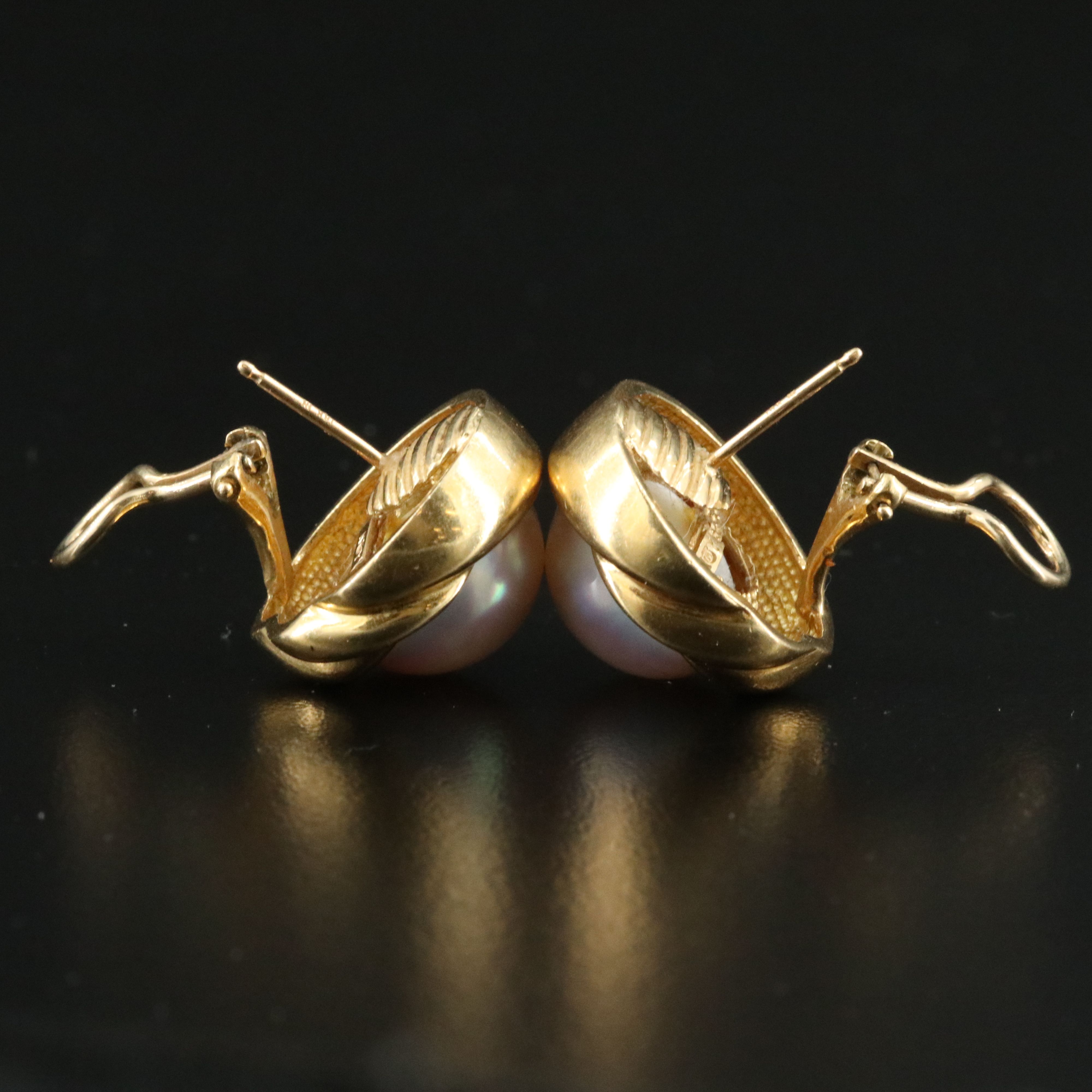 Mikimoto 18K Mabé Pearl Earrings