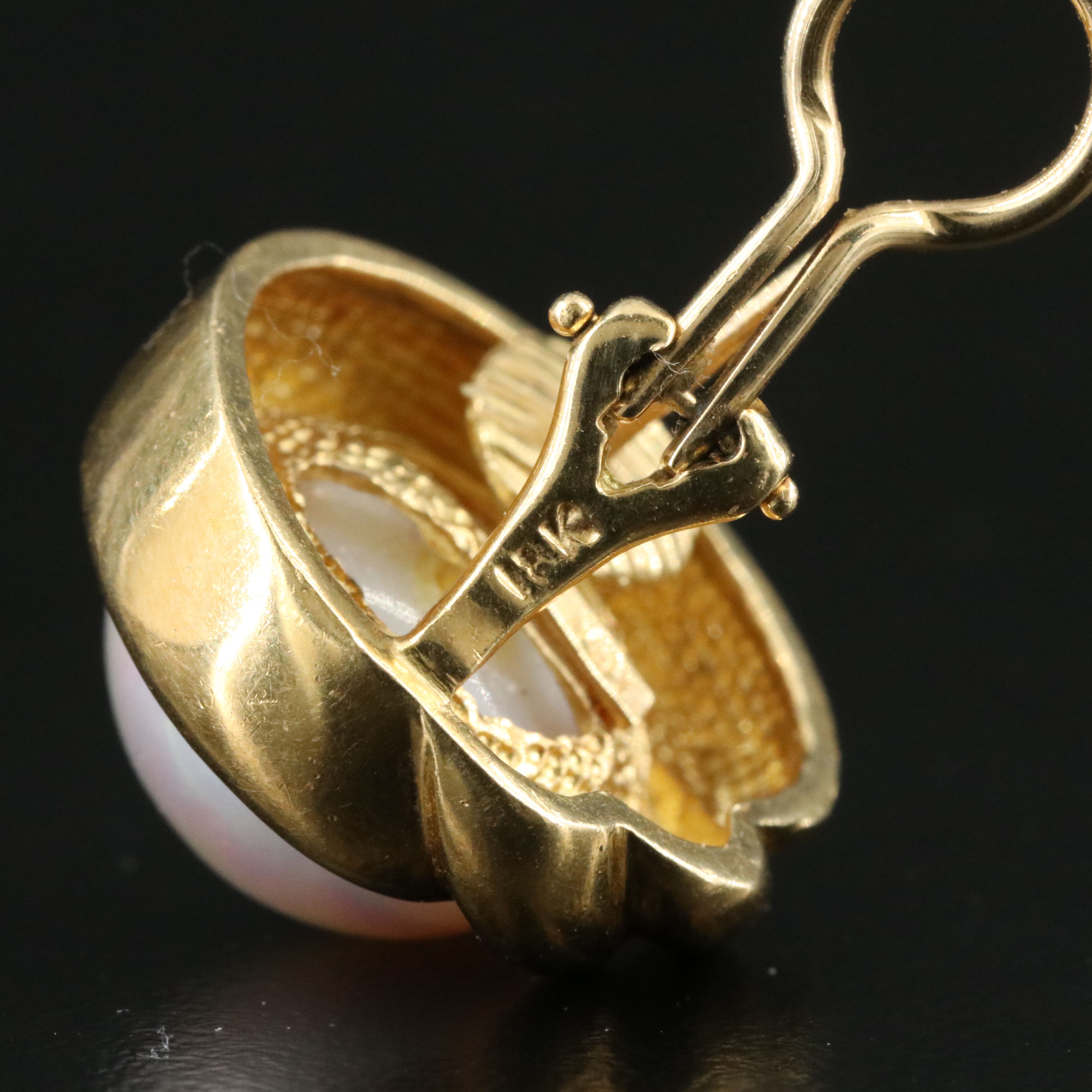 Mikimoto 18K Mabé Pearl Earrings