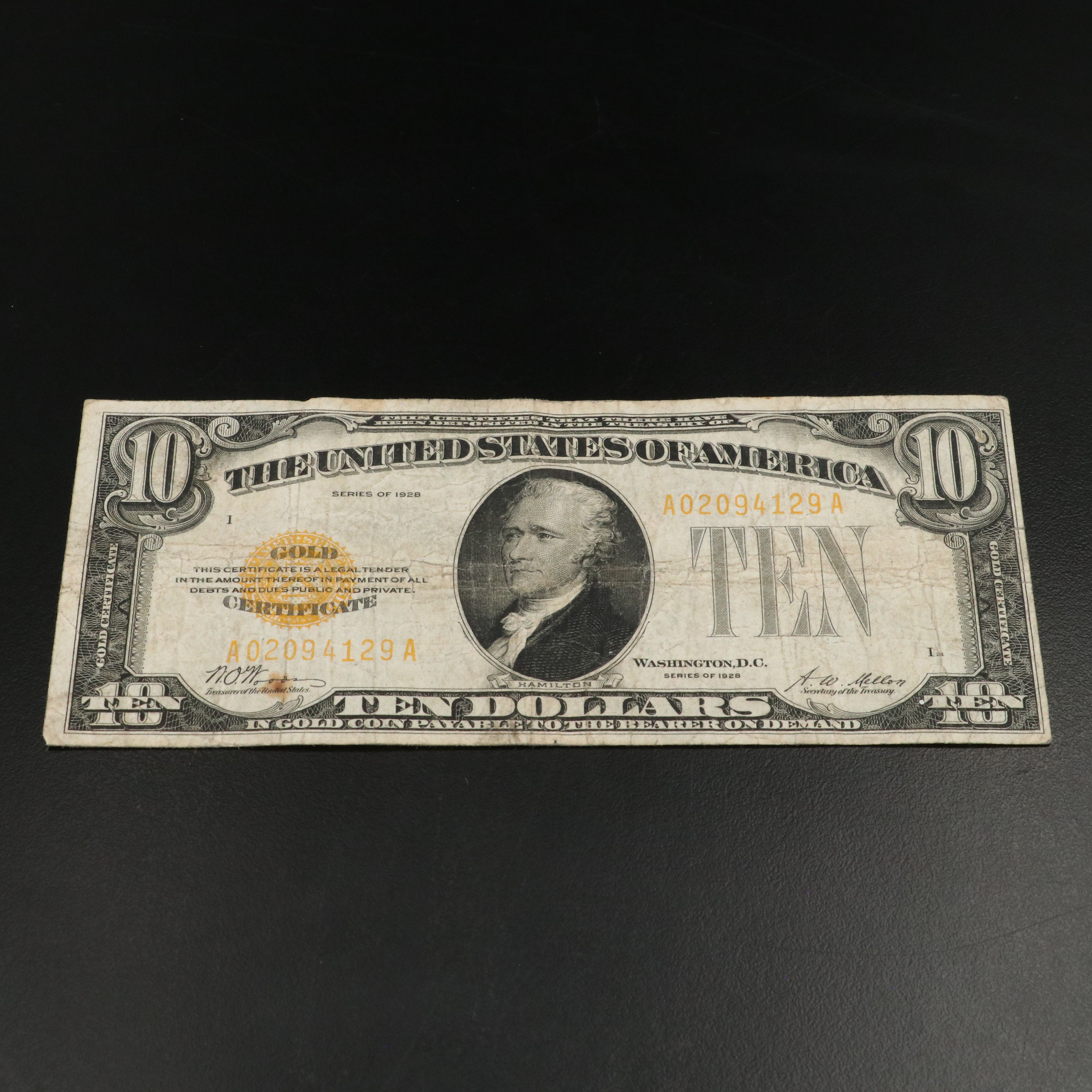 1928 Small Size $10 Gold Certificate