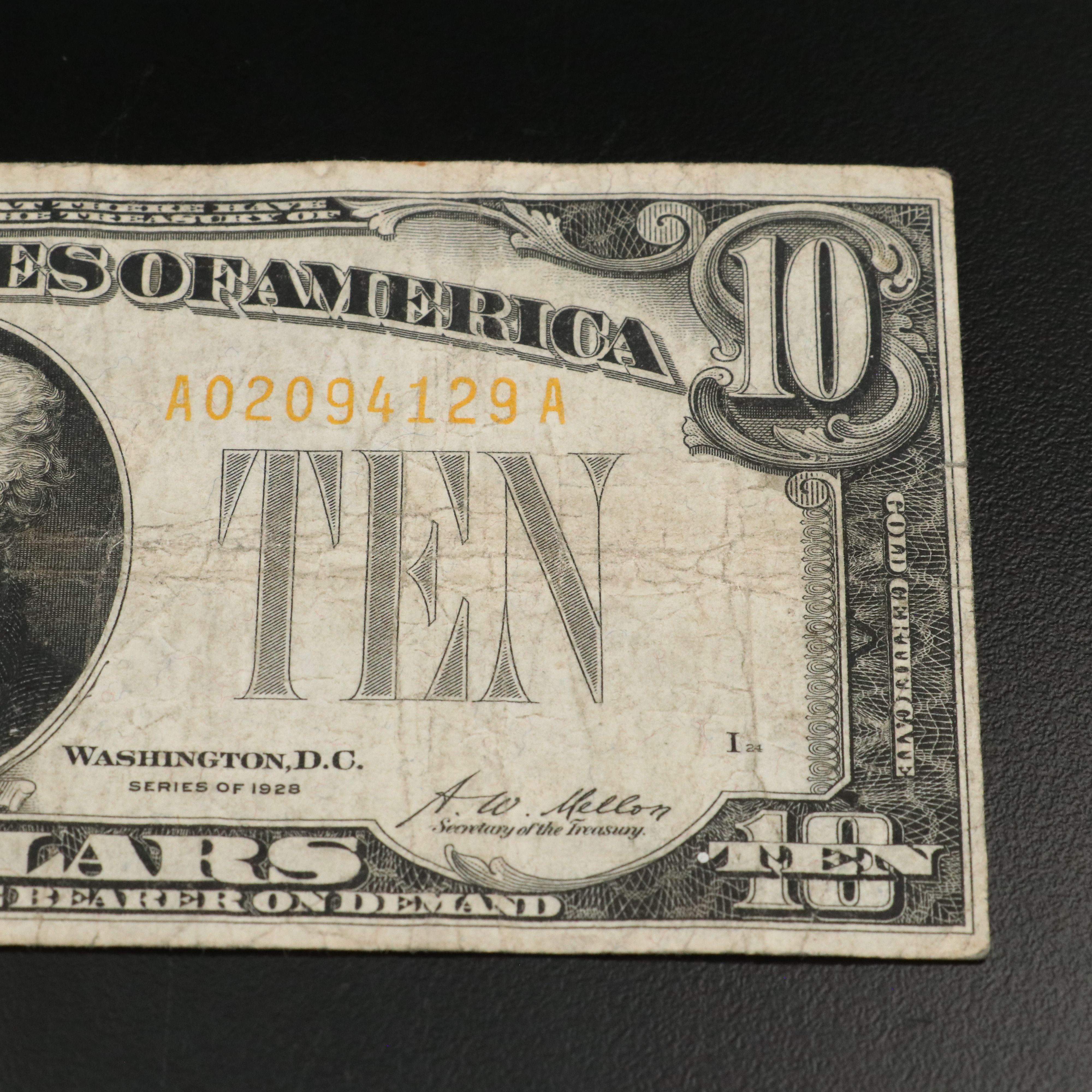 1928 Small Size $10 Gold Certificate