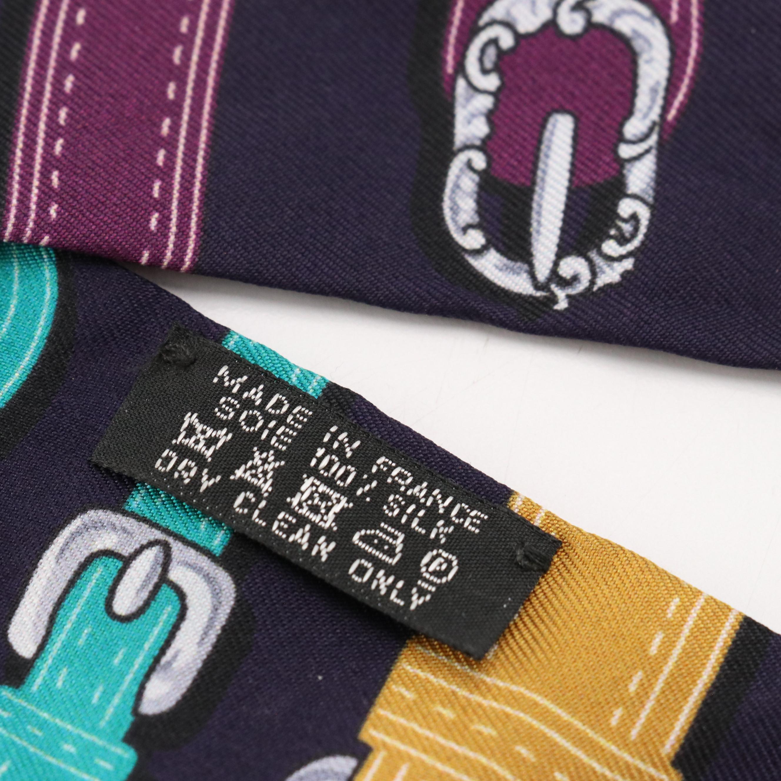 Hermès "Harnais des Présidents" Silk Twilly Scarf with Box