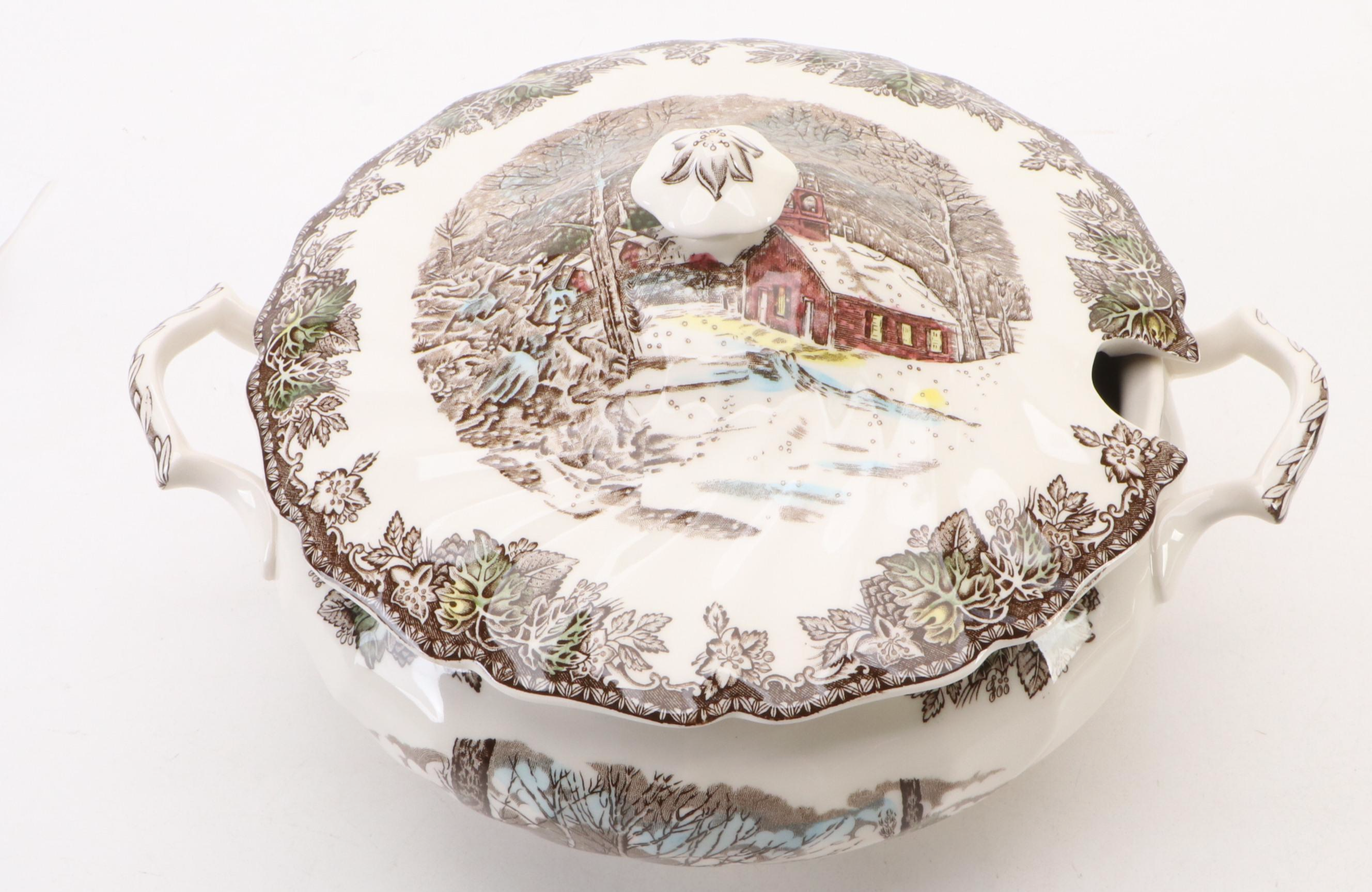 Johnson Bros. "The Friendly Village" Earthenware Lidded Tureen and Underplate