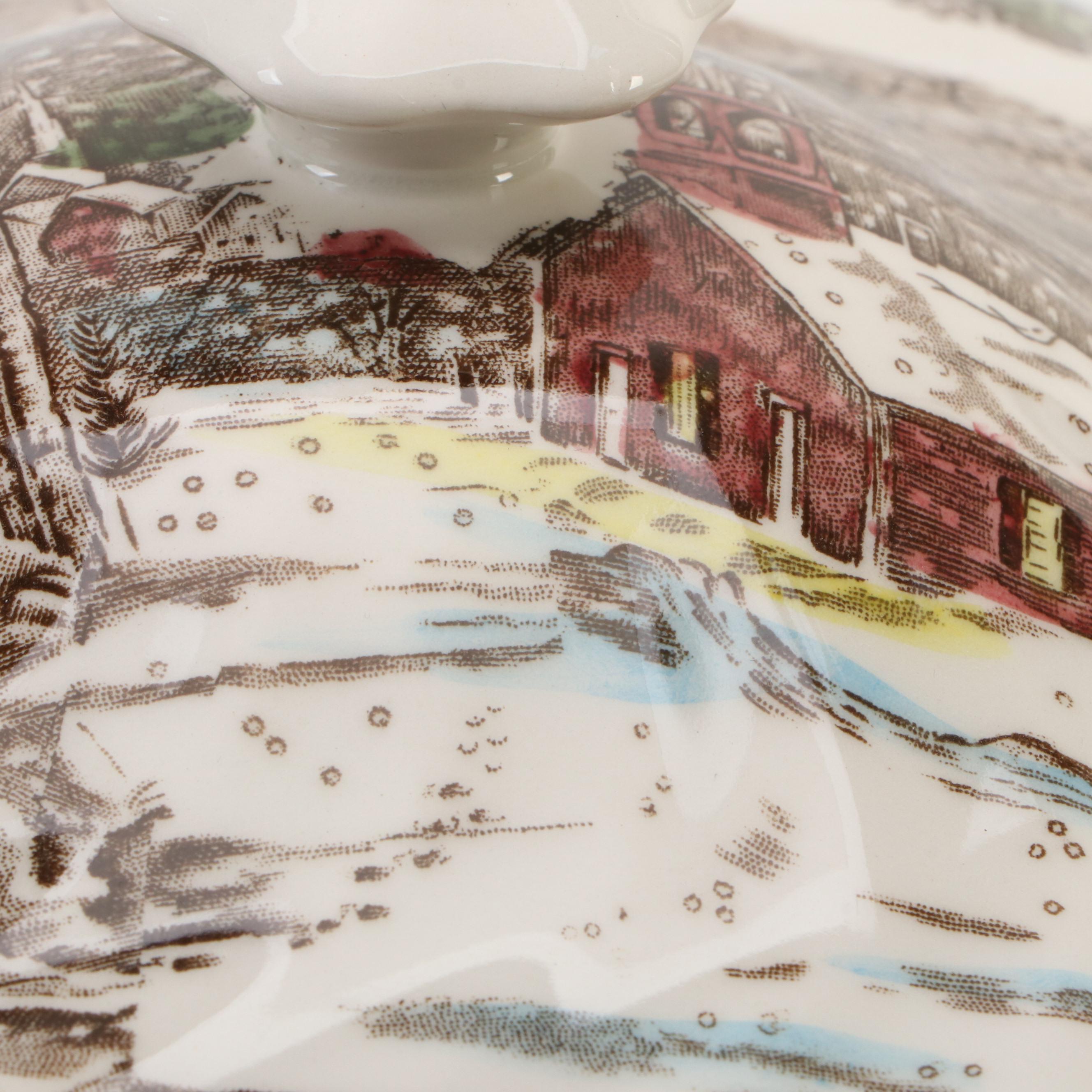 Johnson Bros. "The Friendly Village" Earthenware Lidded Tureen and Underplate