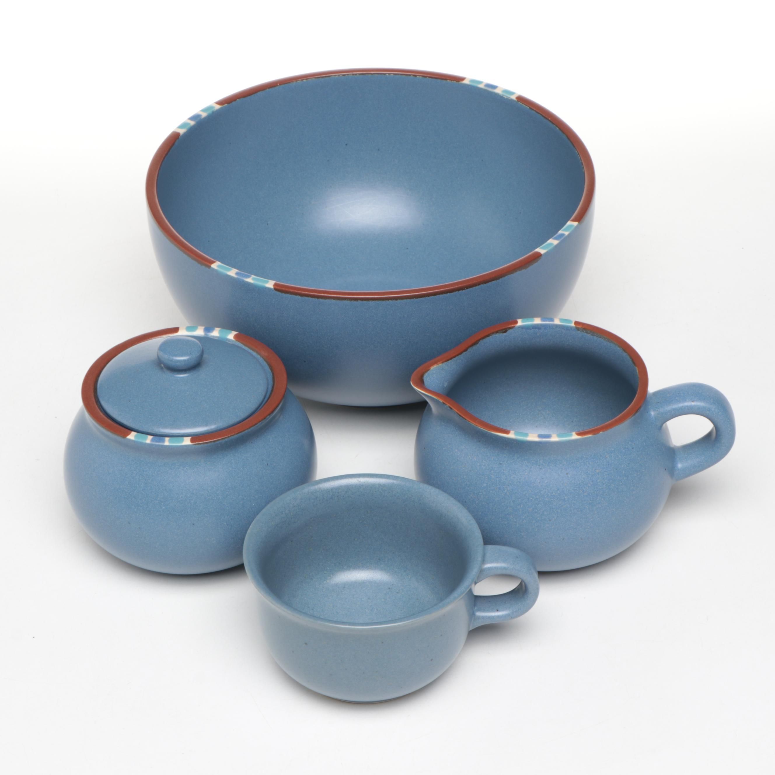 Dansk Ceramic Cup, Sugar Bowl, Creamer, and Serving Bowl