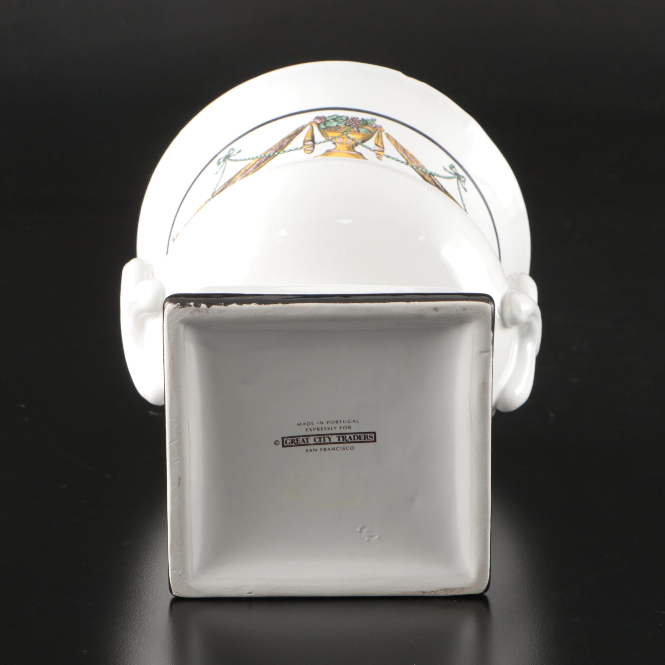 Great City Traders Ceramic Planter, Plates, and Lidded Bowl