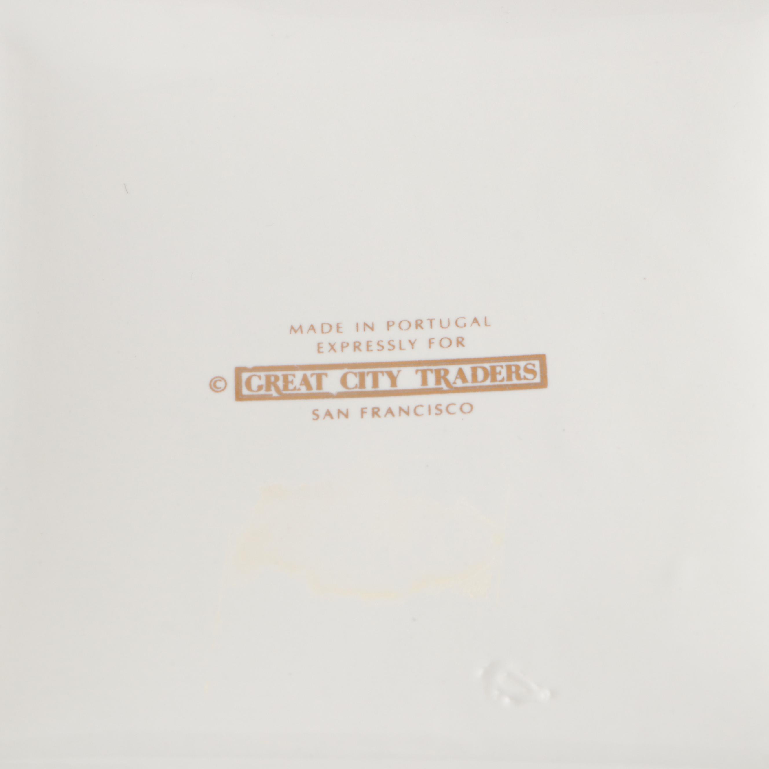 Great City Traders Ceramic Planter, Plates, and Lidded Bowl