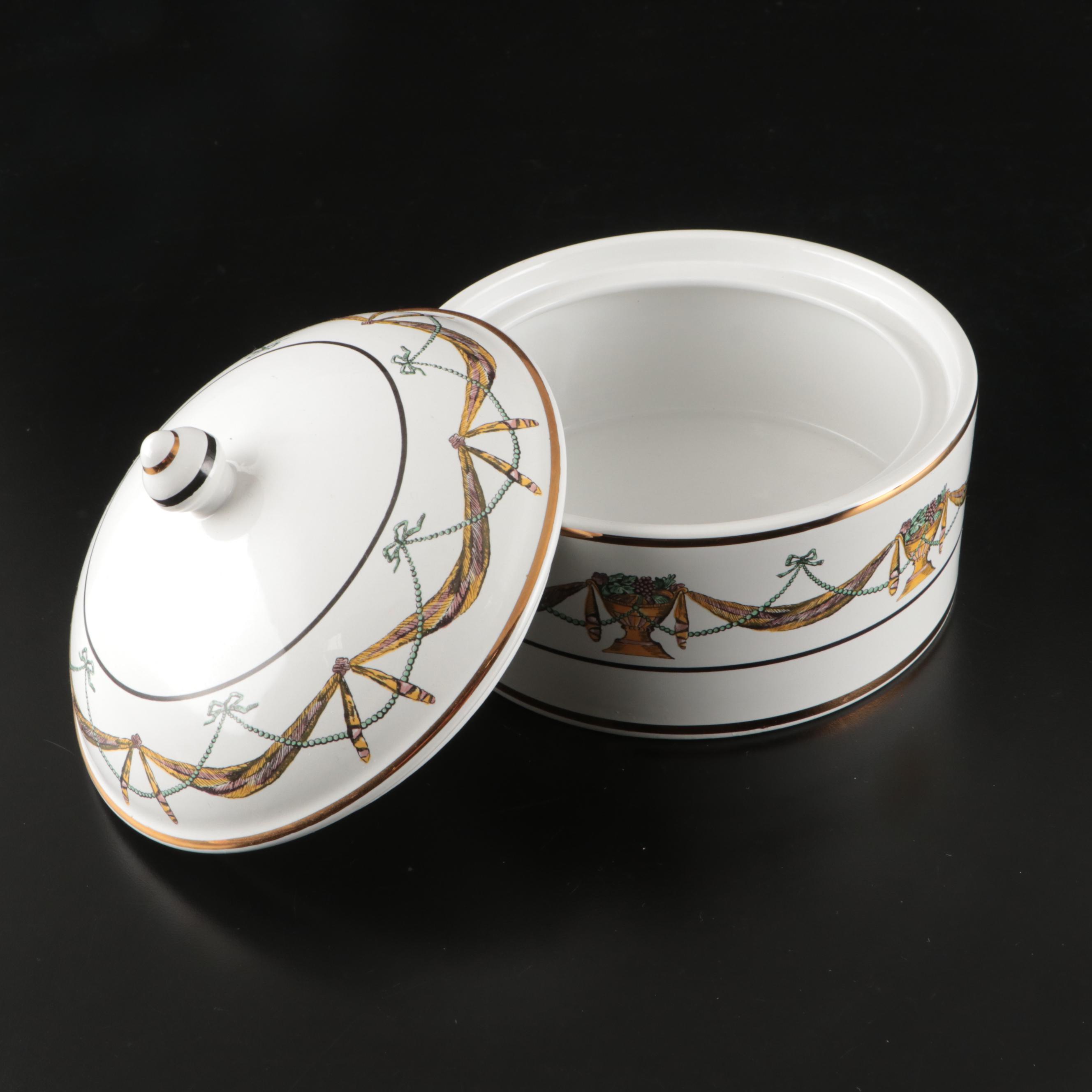 Great City Traders Ceramic Planter, Plates, and Lidded Bowl