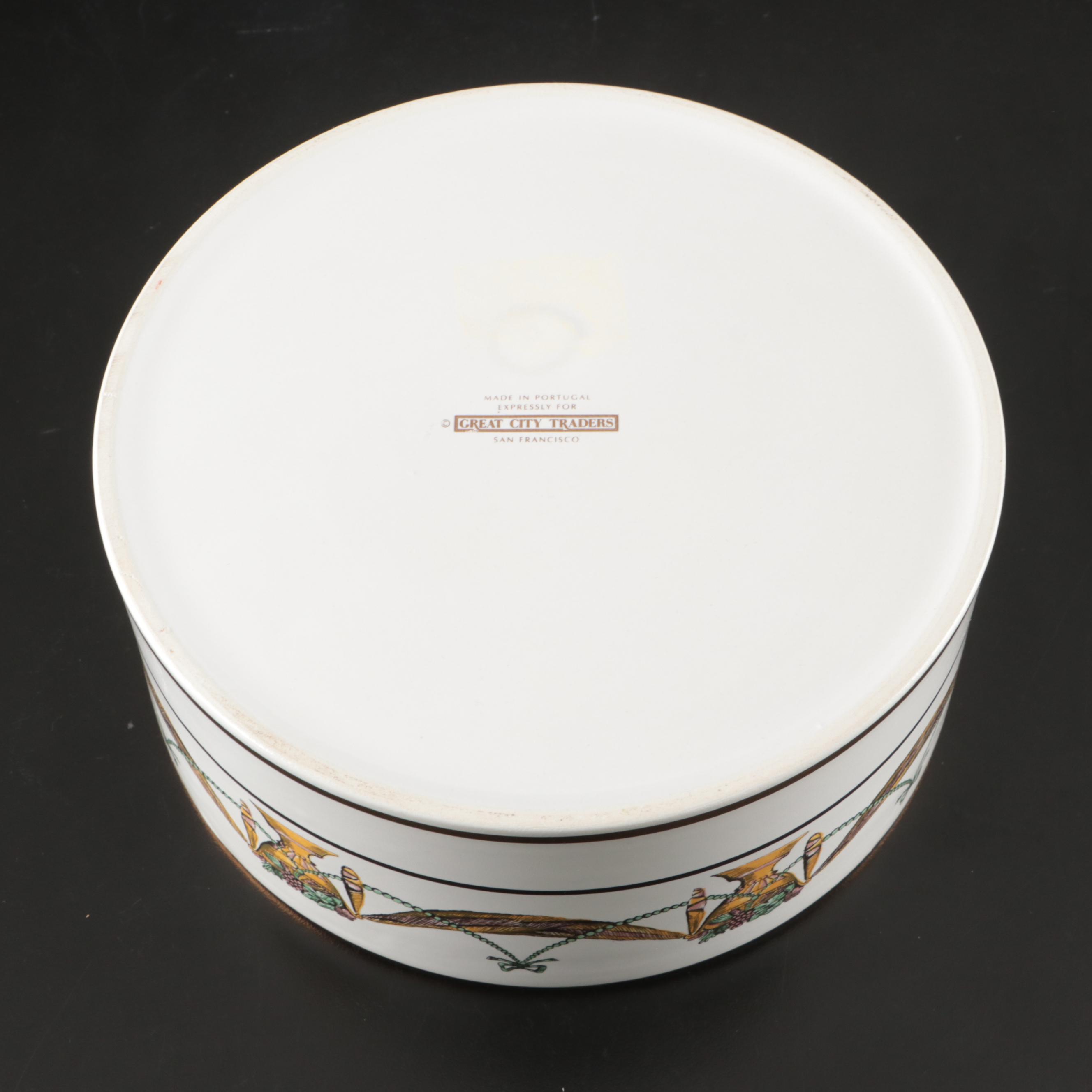 Great City Traders Ceramic Planter, Plates, and Lidded Bowl