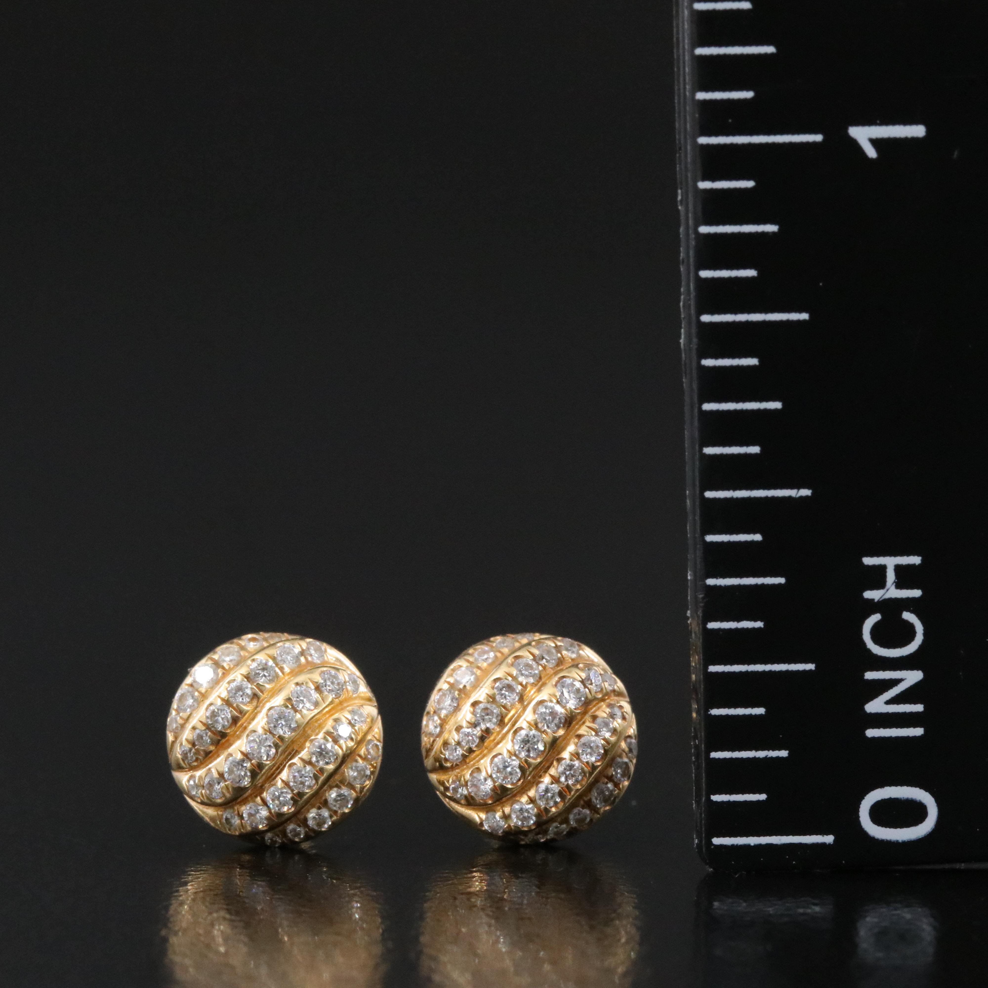 David Yurman 18K Sculpted Cable Stud Earrings
