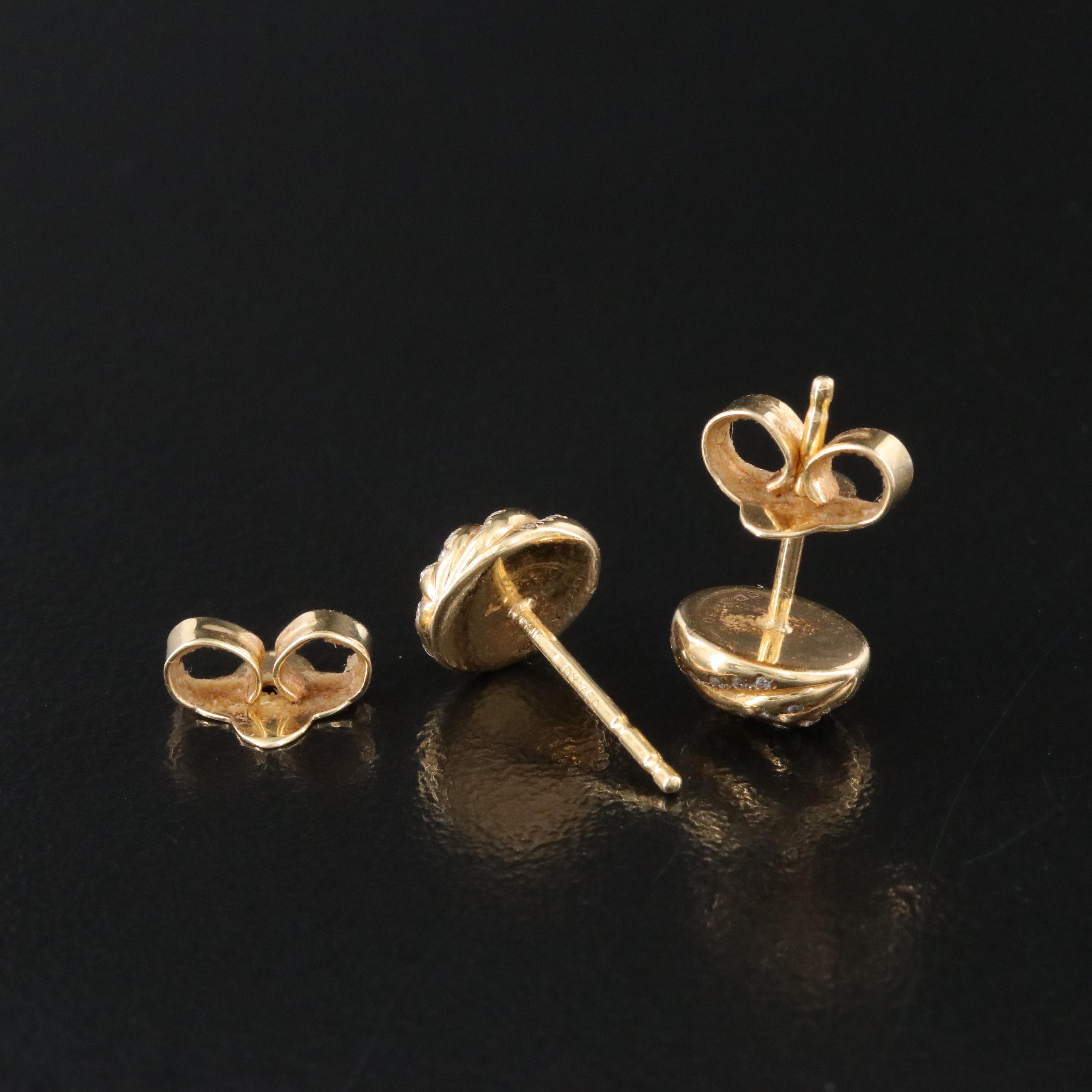 David Yurman 18K Sculpted Cable Stud Earrings