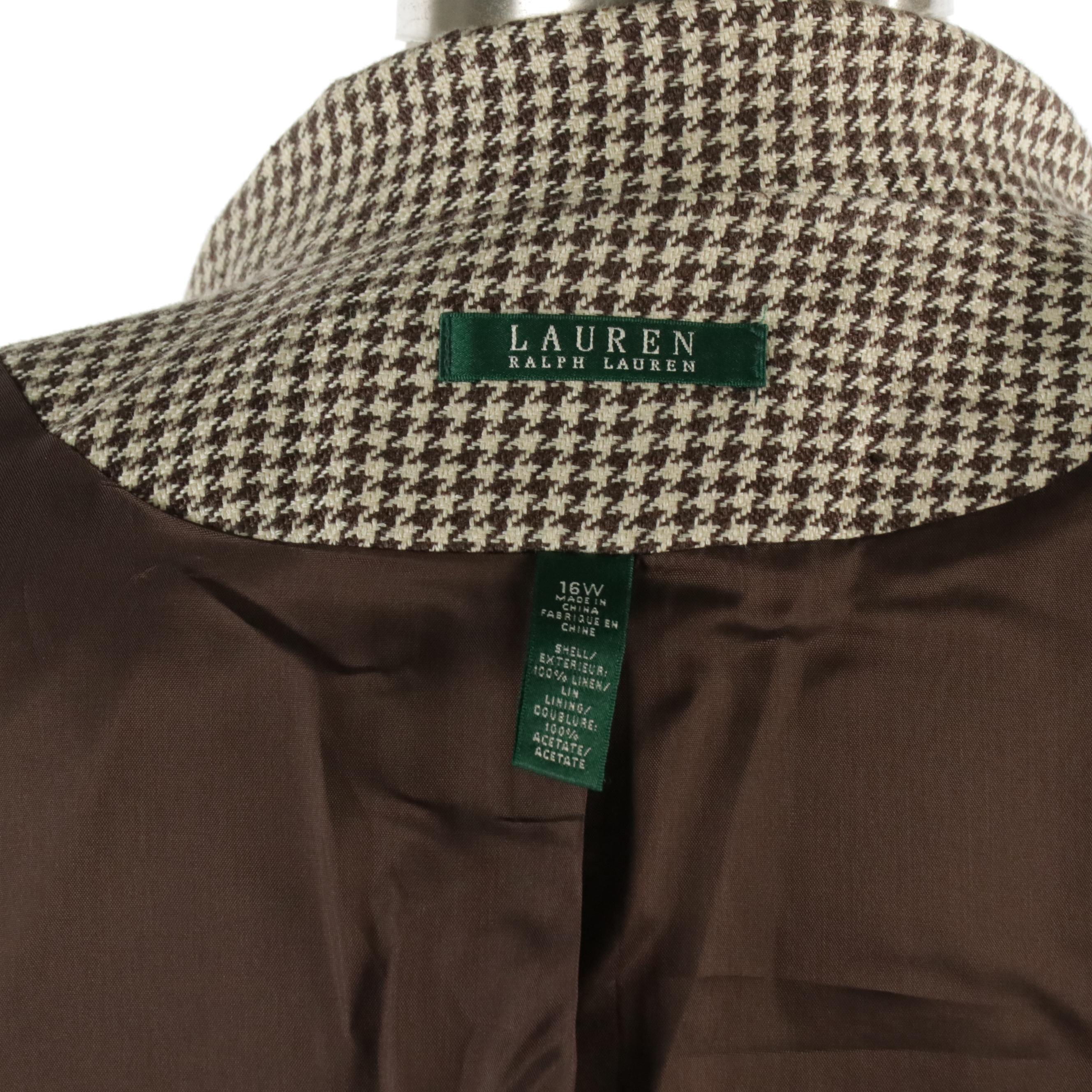 Lauren Ralph Lauren Houndstooth Linen Blazer, Lafayette 148 Wool Blend Blazer