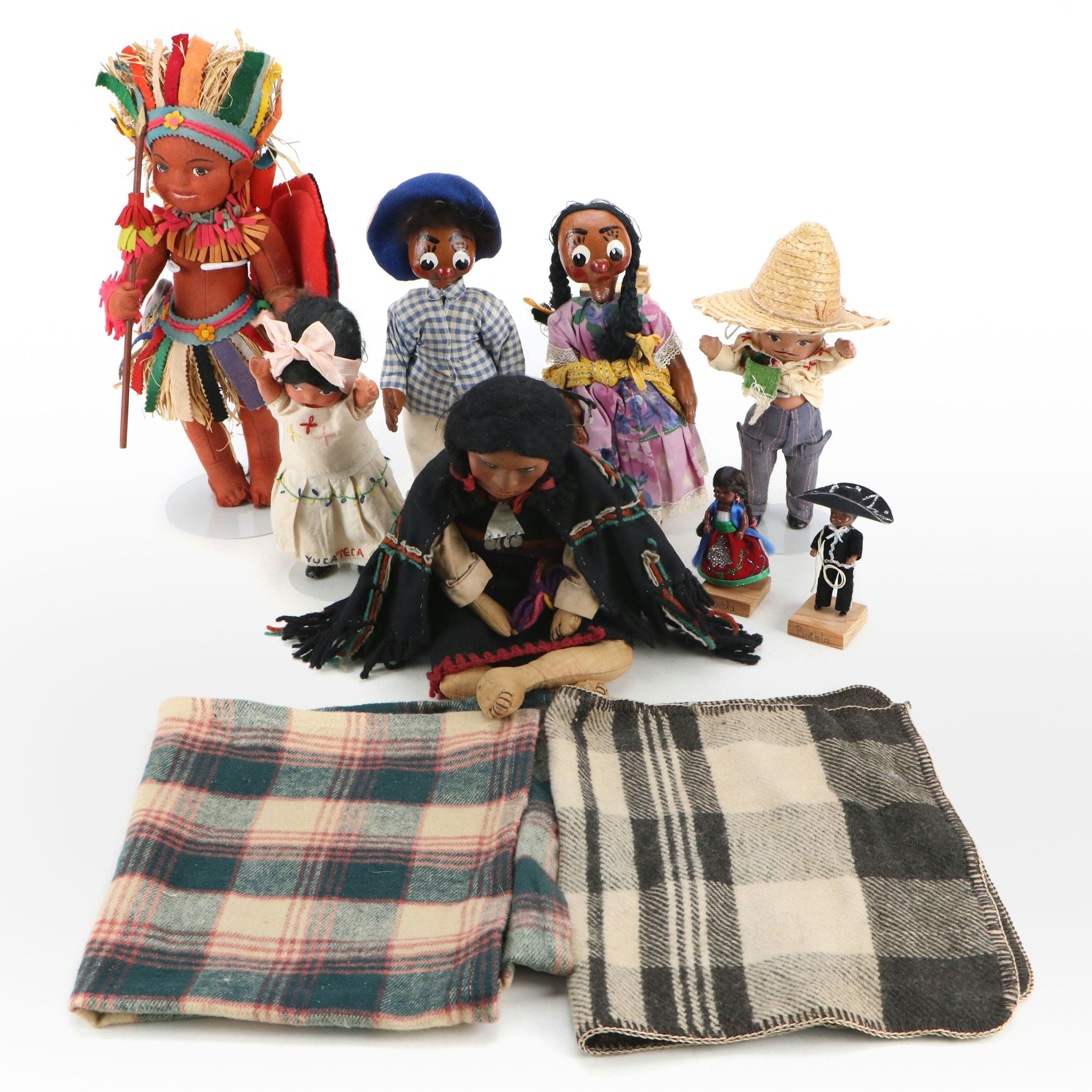 Joao Perotti Felted Brazilian Doll with Other Peruvian and Mexican Dolls
