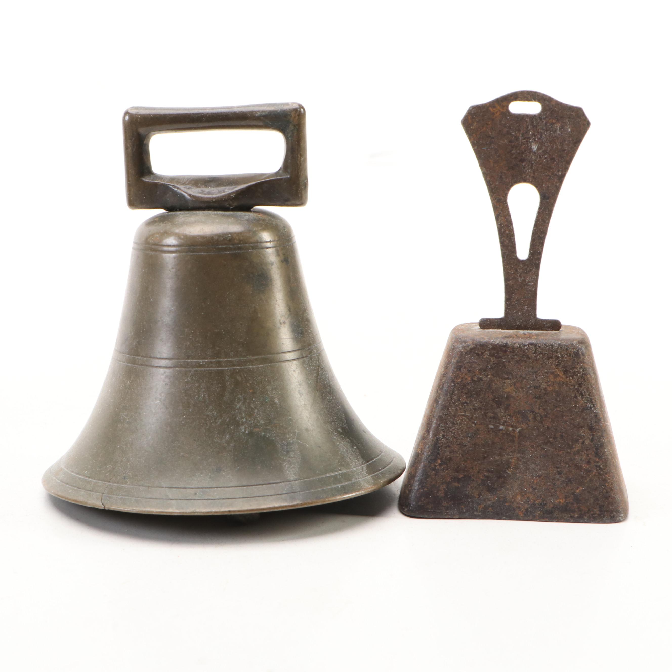 Metal Chrome Finish Cowbell with Other Metal Bells