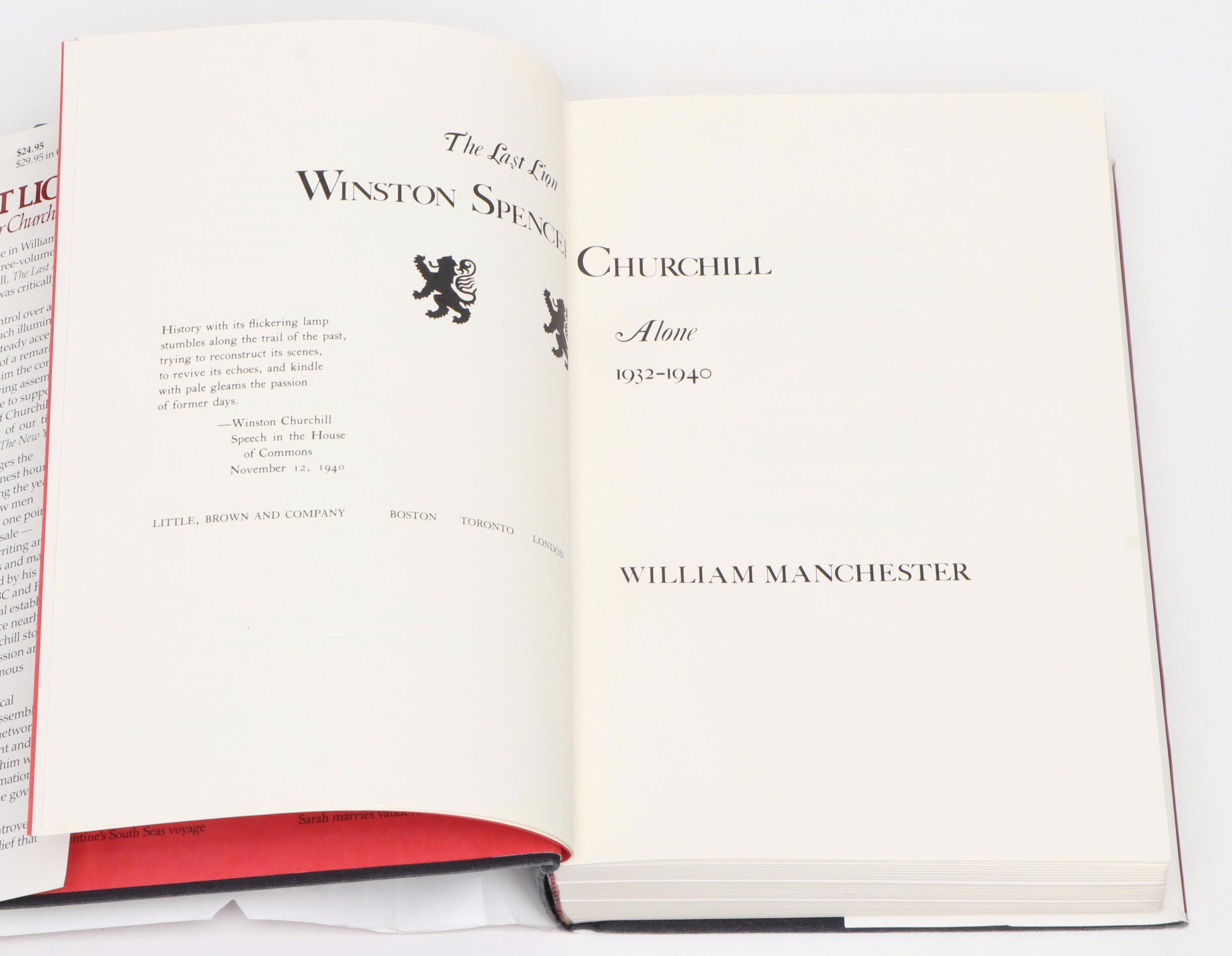 "The Last Lion" by William Manchester with More Books by Winston S. Churchill