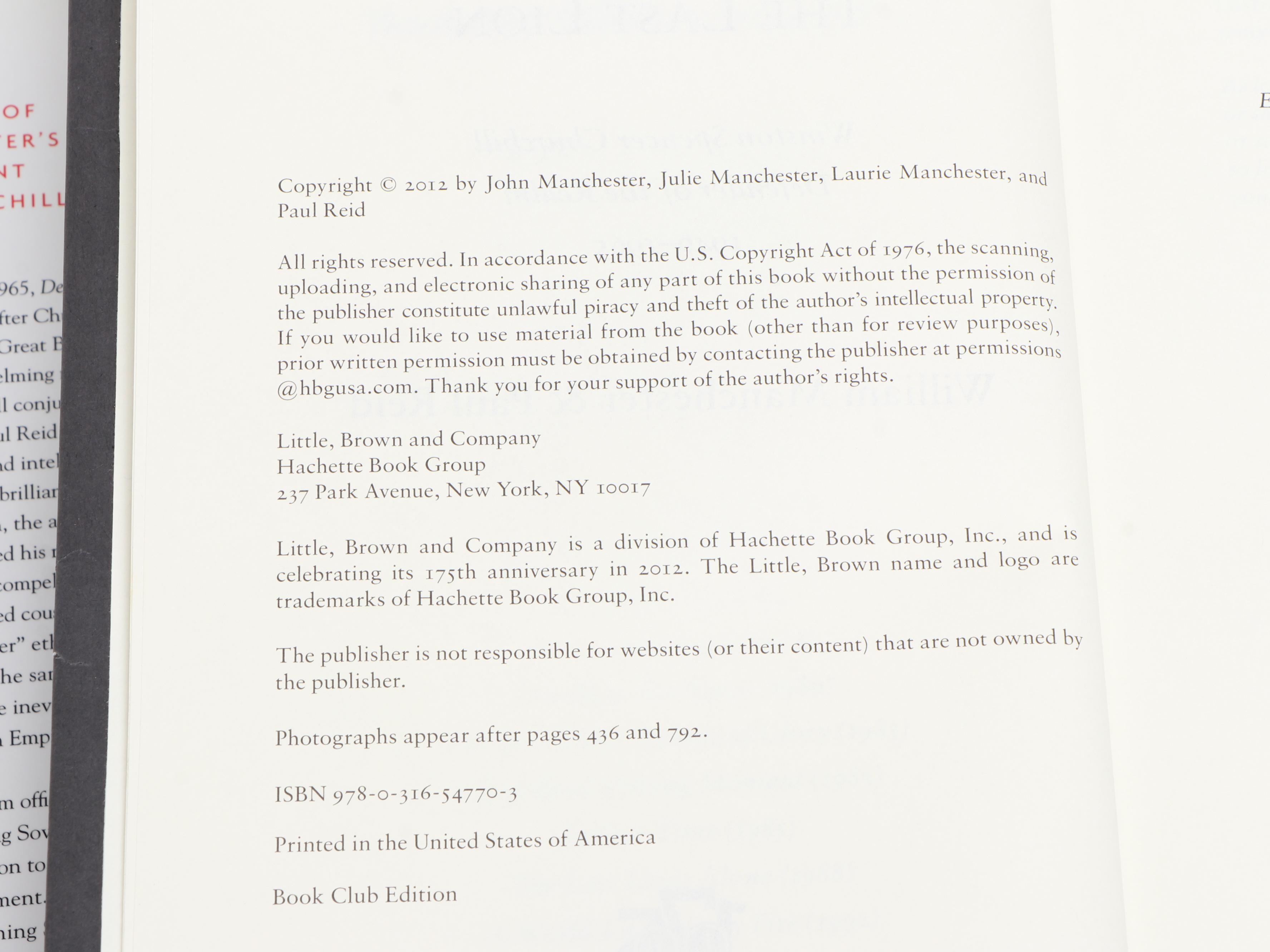 "The Last Lion" by William Manchester with More Books by Winston S. Churchill