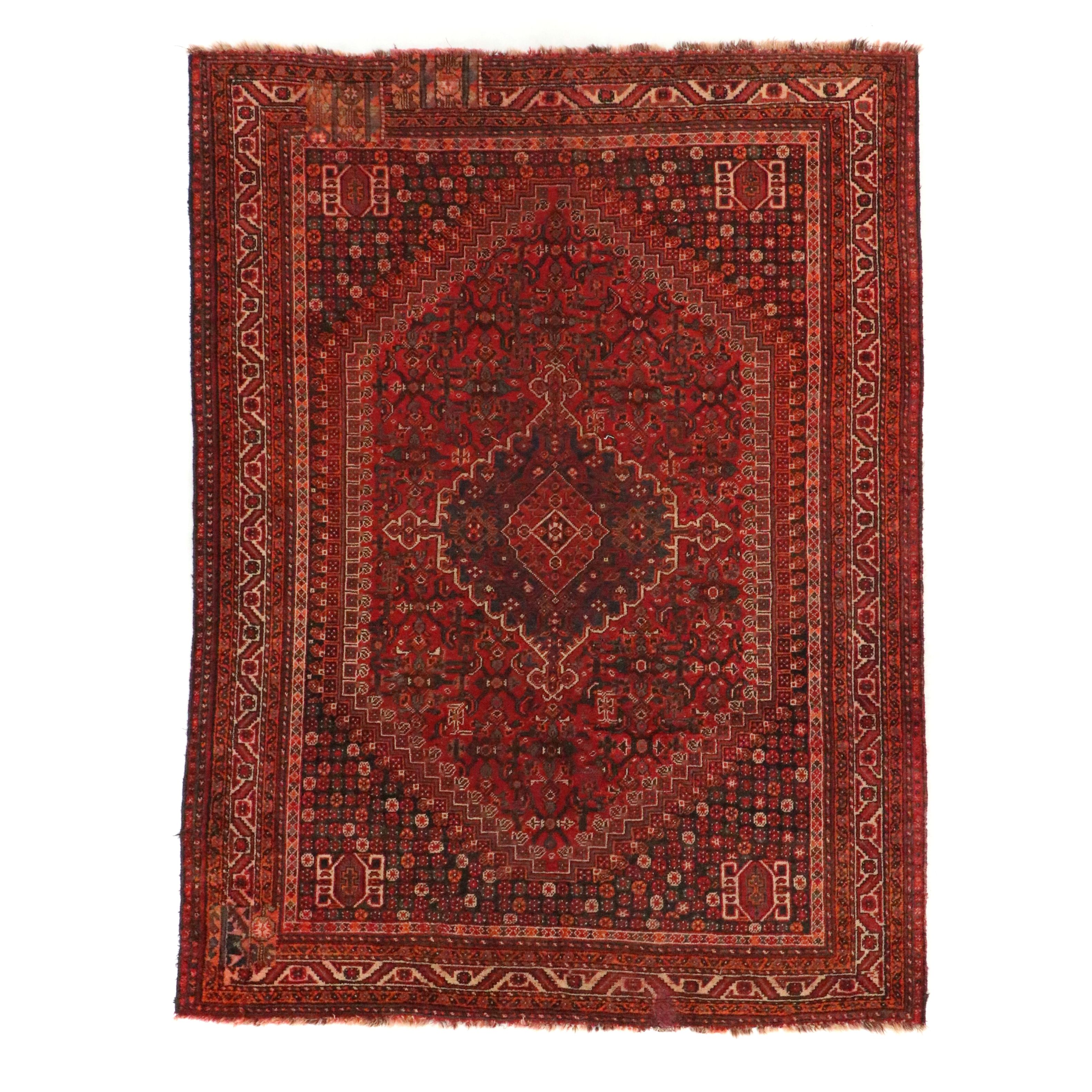 7'2 x 9'11 Hand-Knotted Persian Qashqai Area Rug