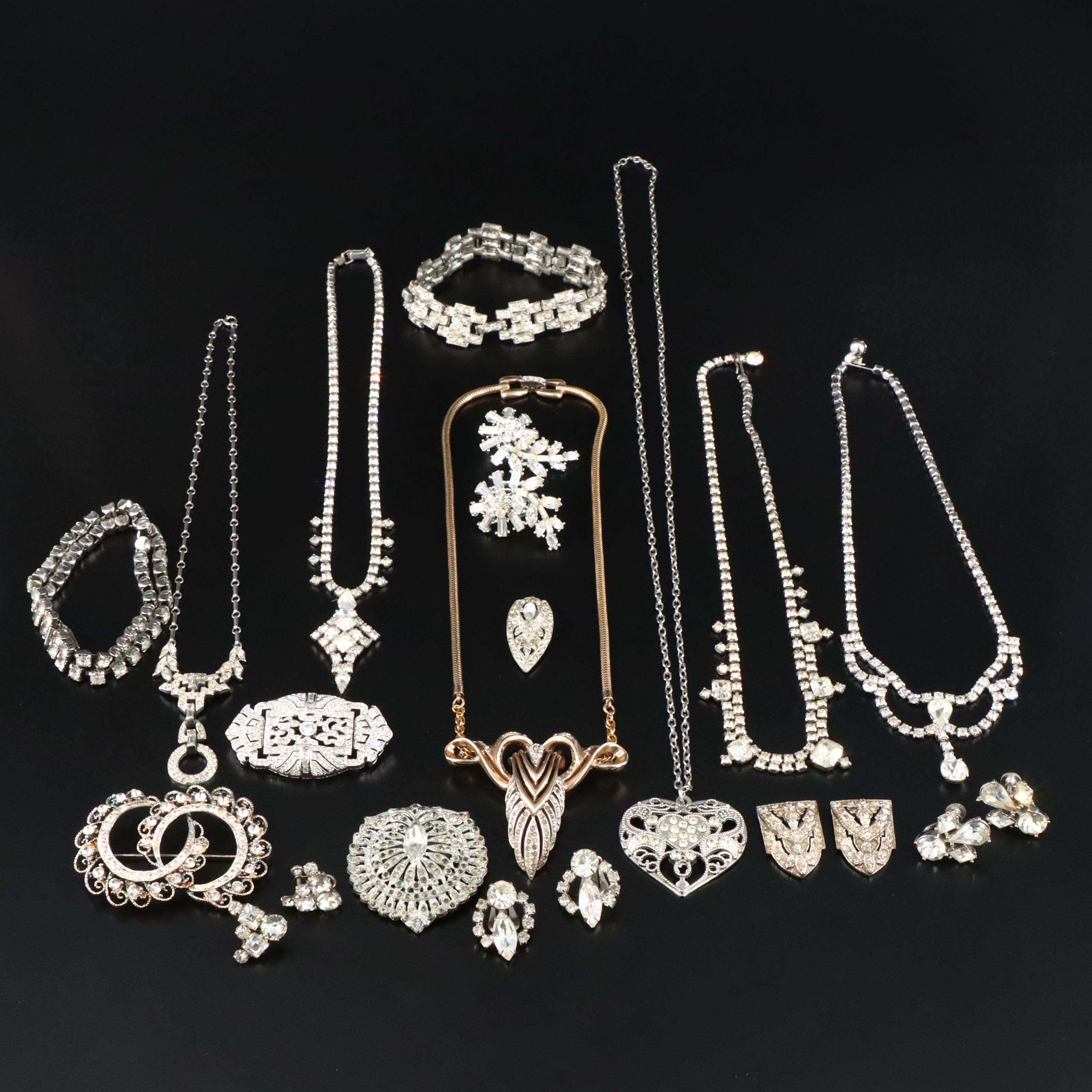 Crown Trifari Featured in Vintage Rhinestone Jewelry Collection