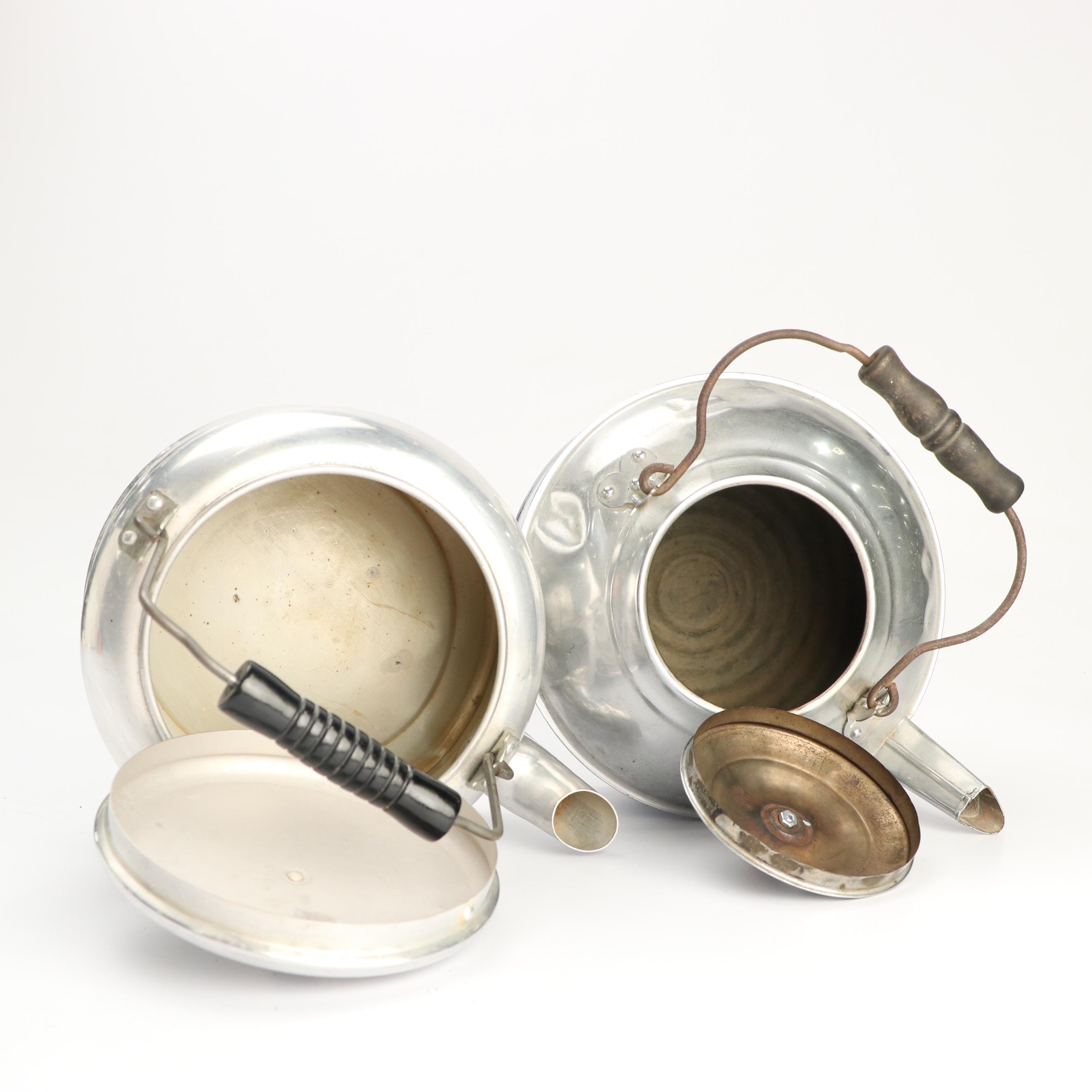 Revere Ware Copper with Art Deco Style Aluminum Kettles, Early/Mid-20th Century