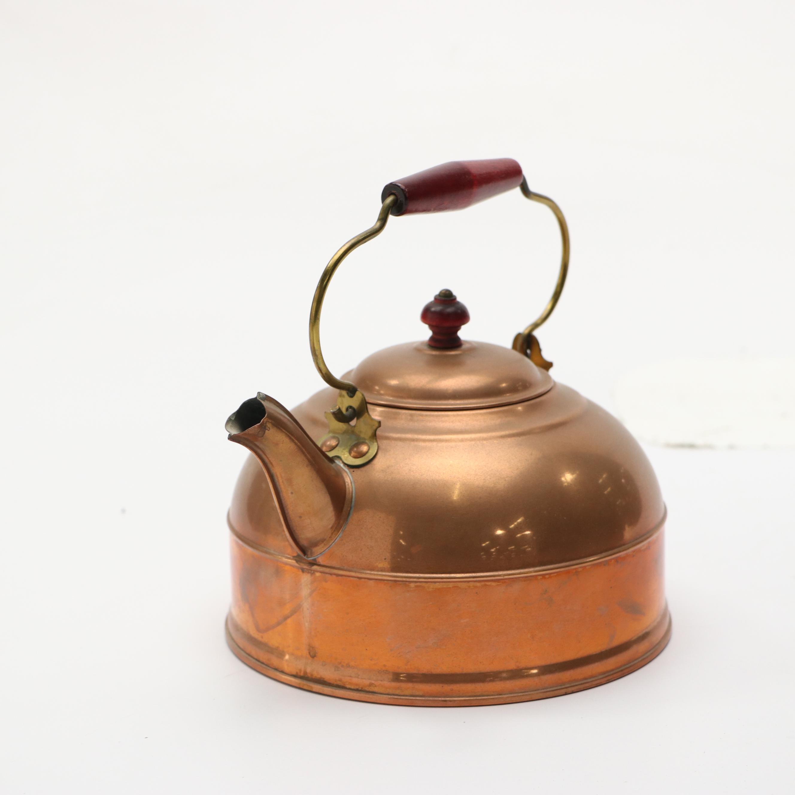 Revere Ware Copper with Art Deco Style Aluminum Kettles, Early/Mid-20th Century