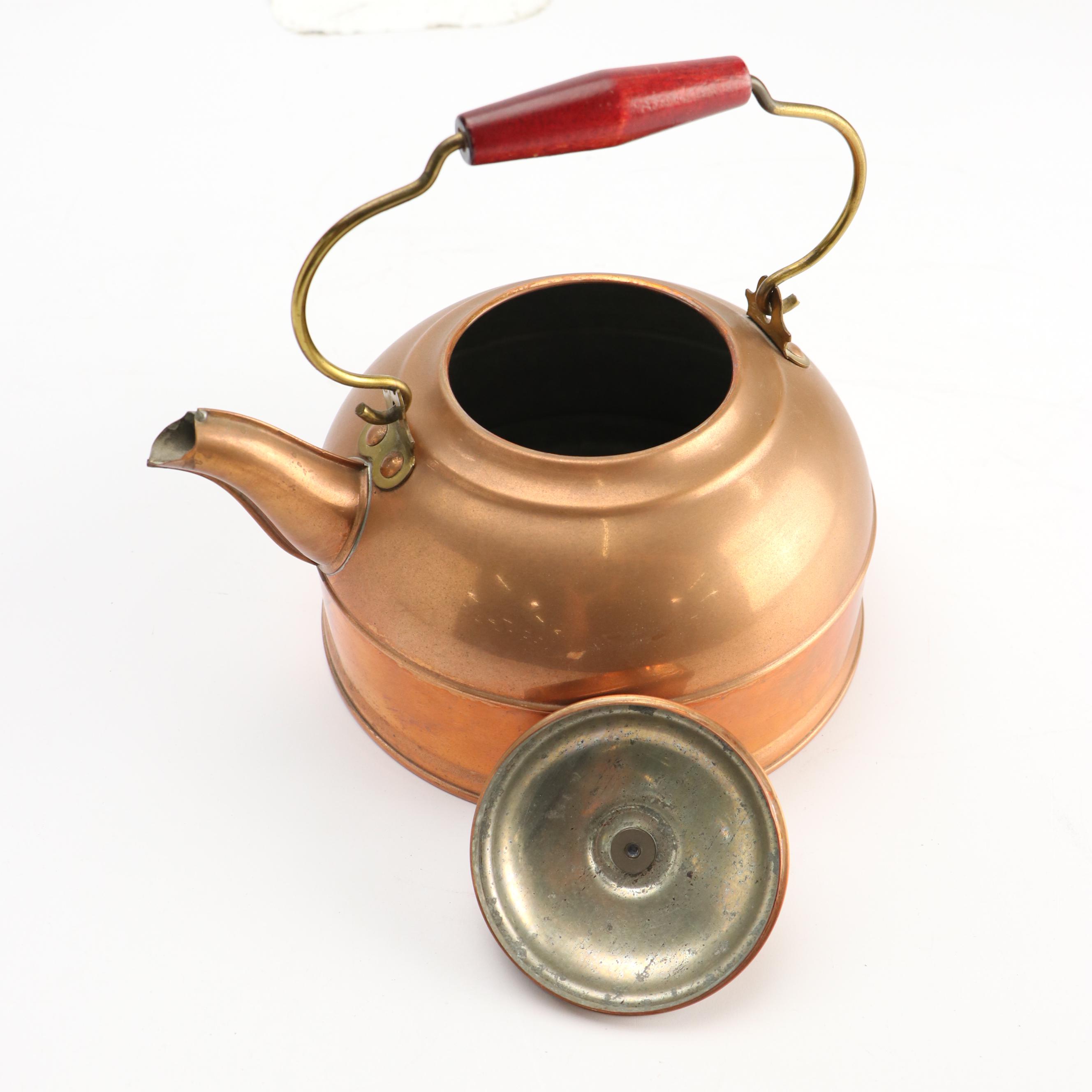Revere Ware Copper with Art Deco Style Aluminum Kettles, Early/Mid-20th Century