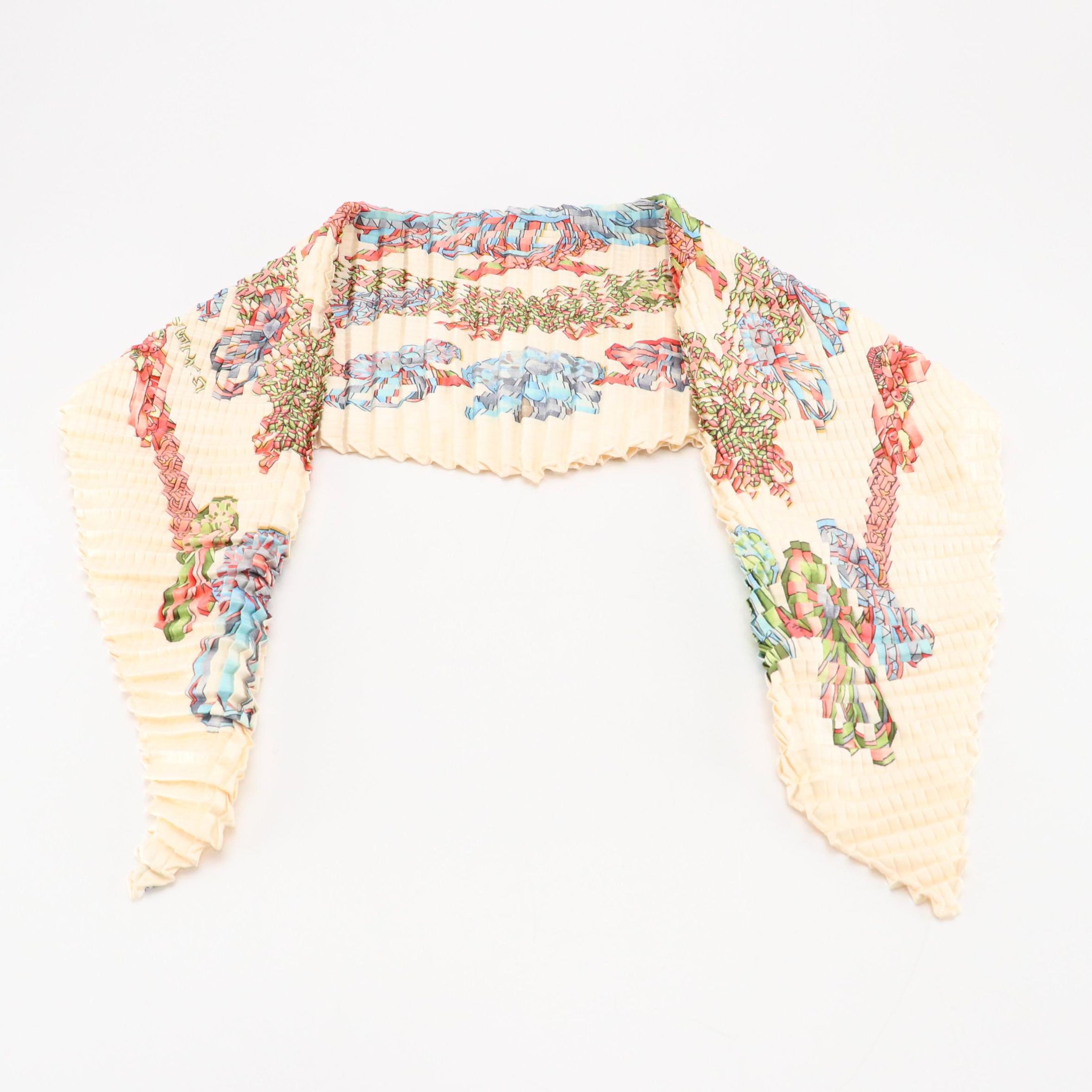 Hermès "Les Rubans du Cheval" Plissé Losange Scarf with Box