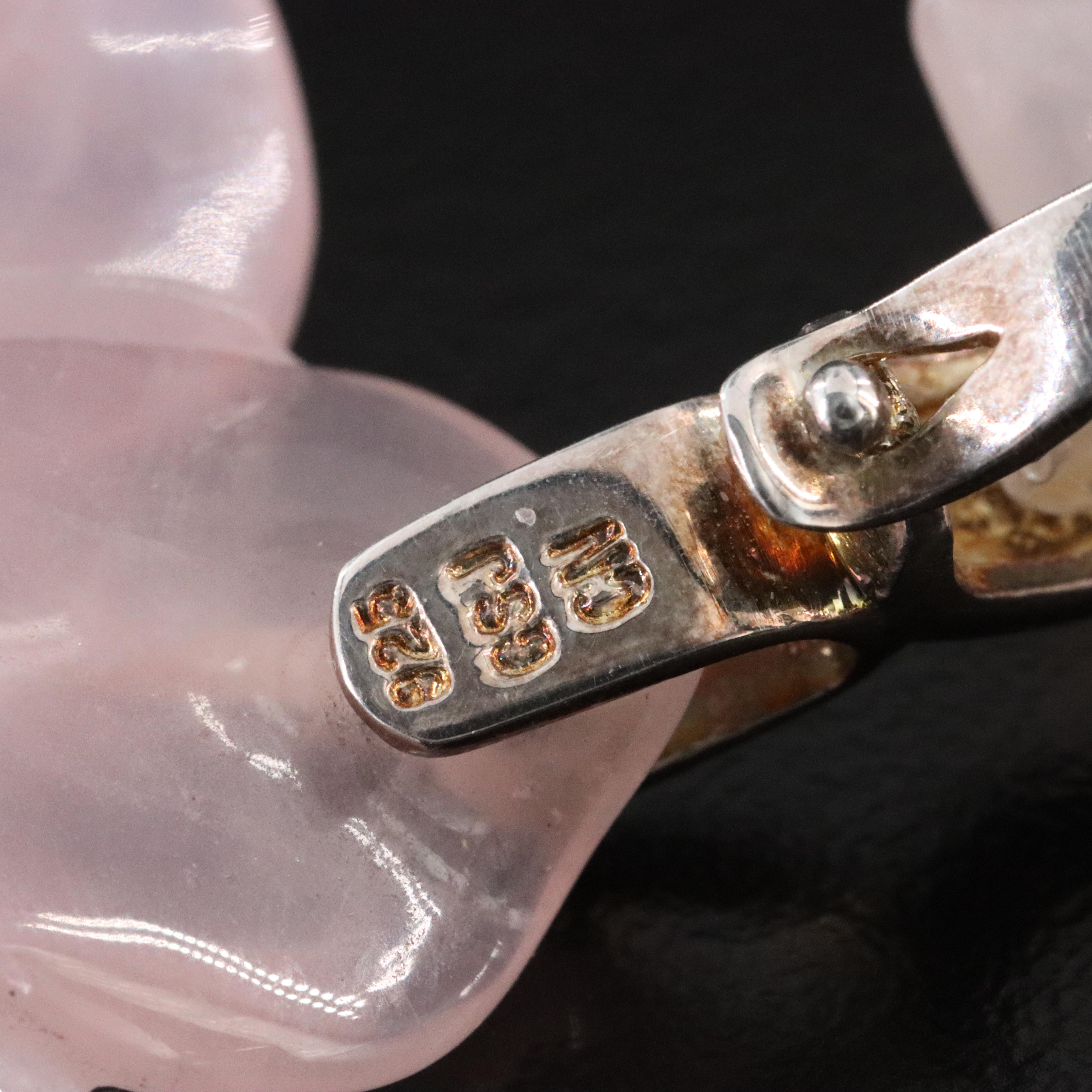 Sterling Rock Crystal Floral Enhancer Pendant Necklace