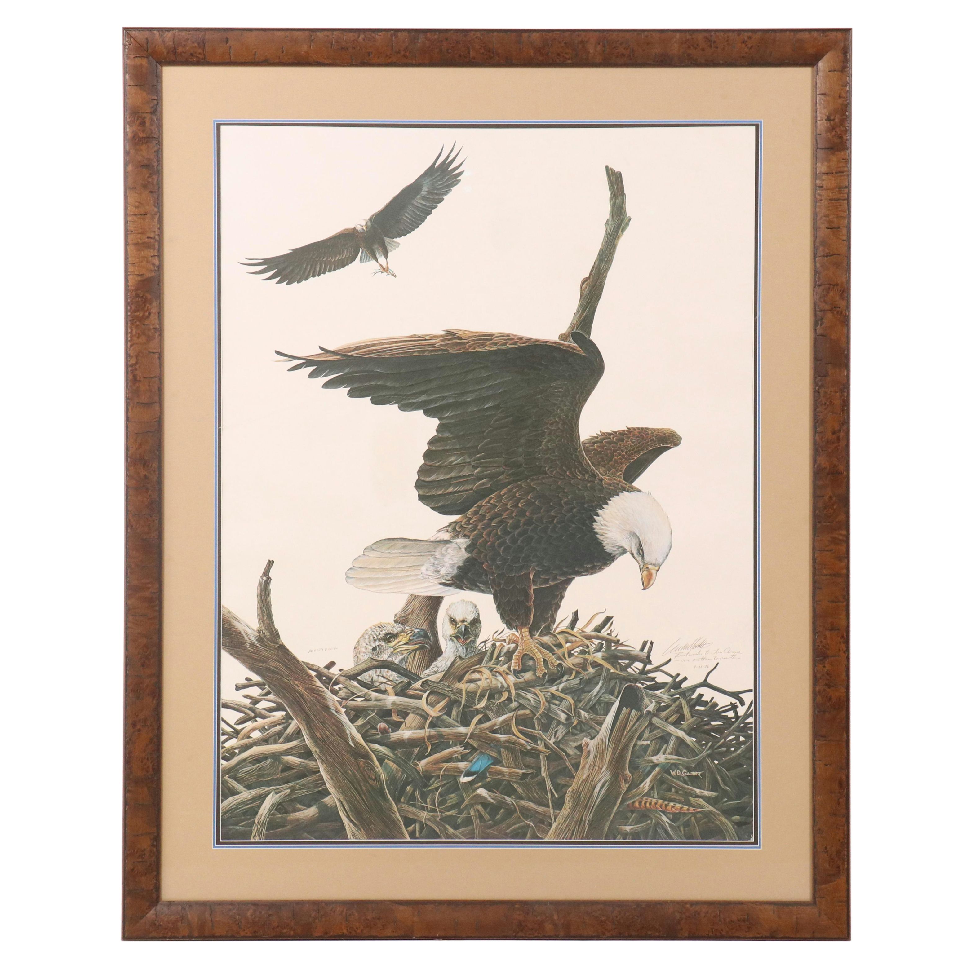 W. D. Gaither Offset Lithograph "Feeding Time," 1976