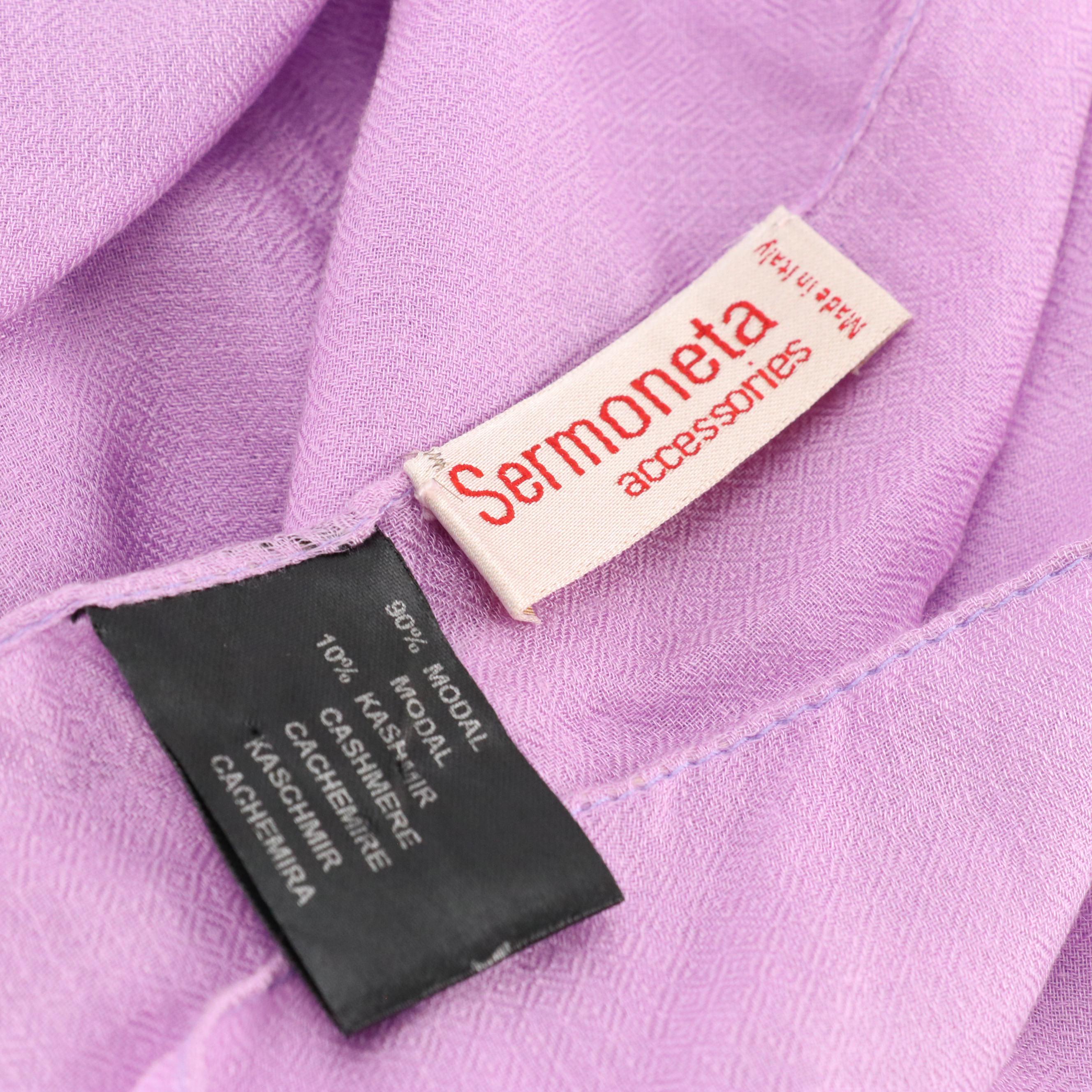Sermoneta Purple Cashmere and Modal Scarf/Wrap