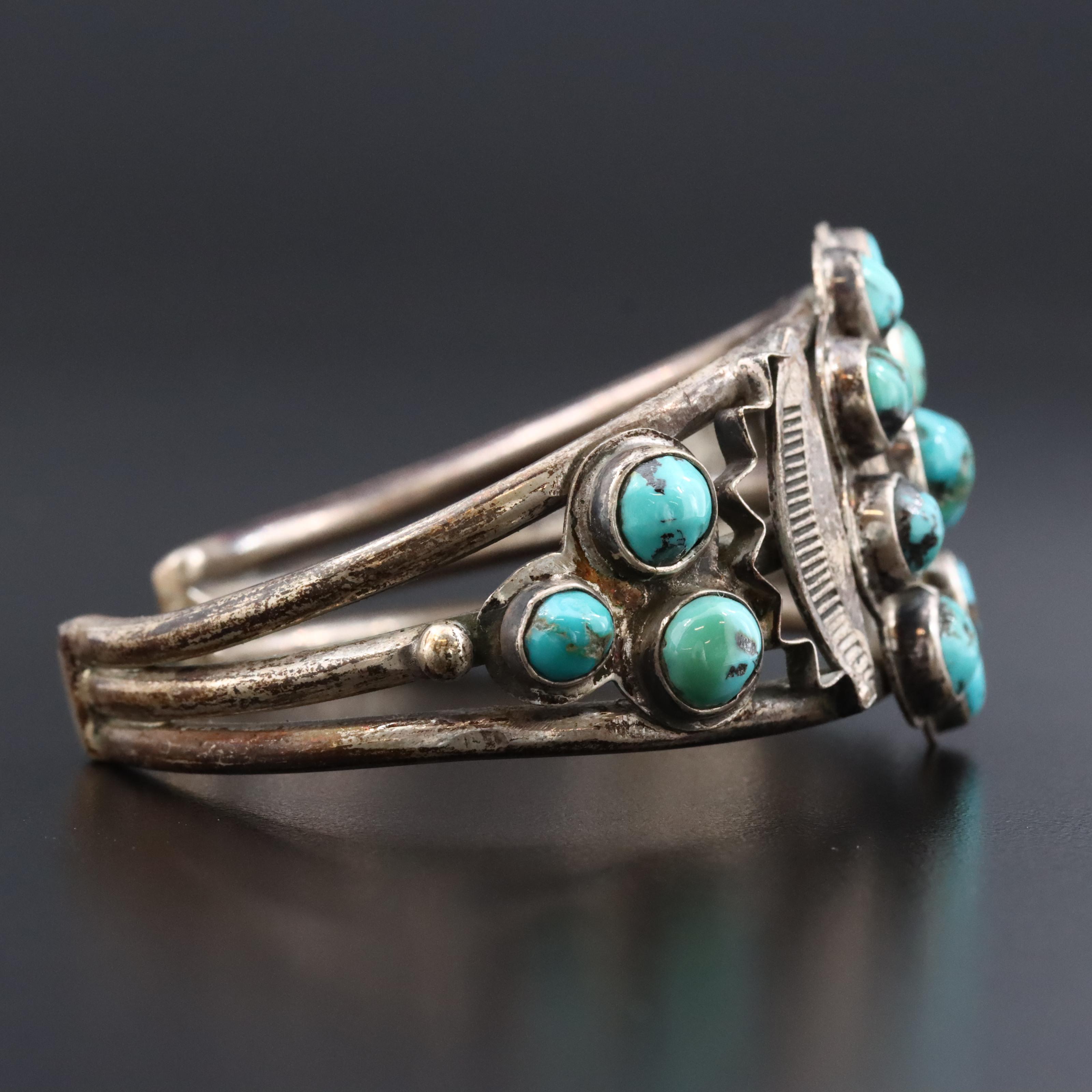 Southwestern Sterling Turquoise Cuff Bracelet