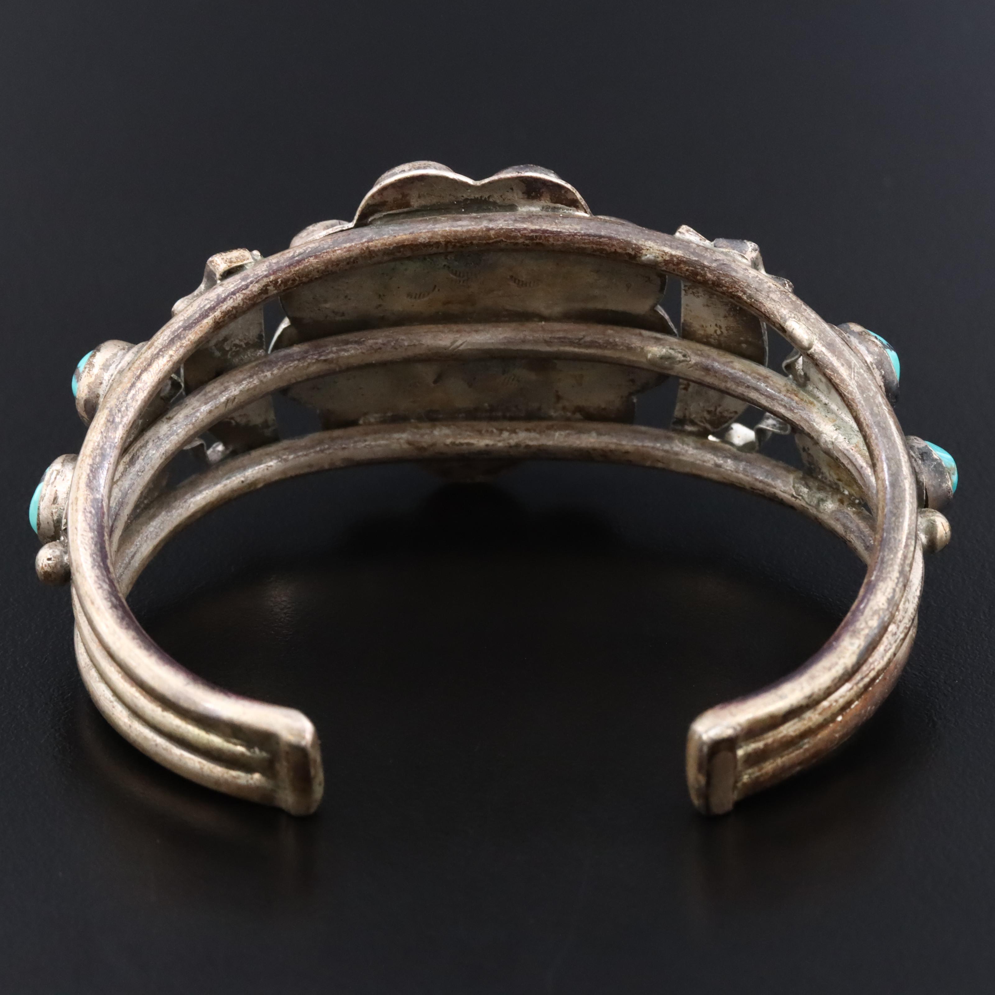 Southwestern Sterling Turquoise Cuff Bracelet