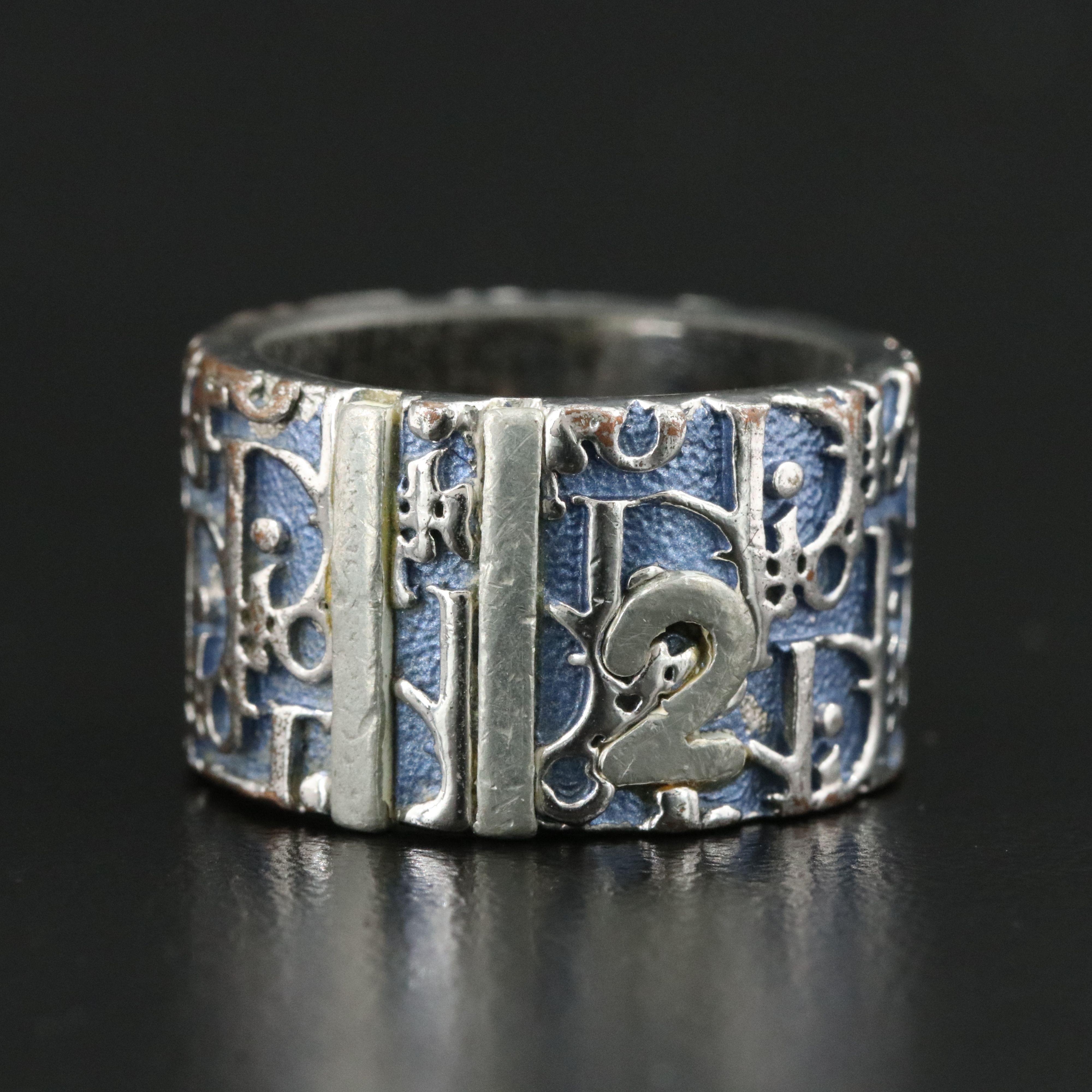 Dior Trotter Blue Enamel Band Ring