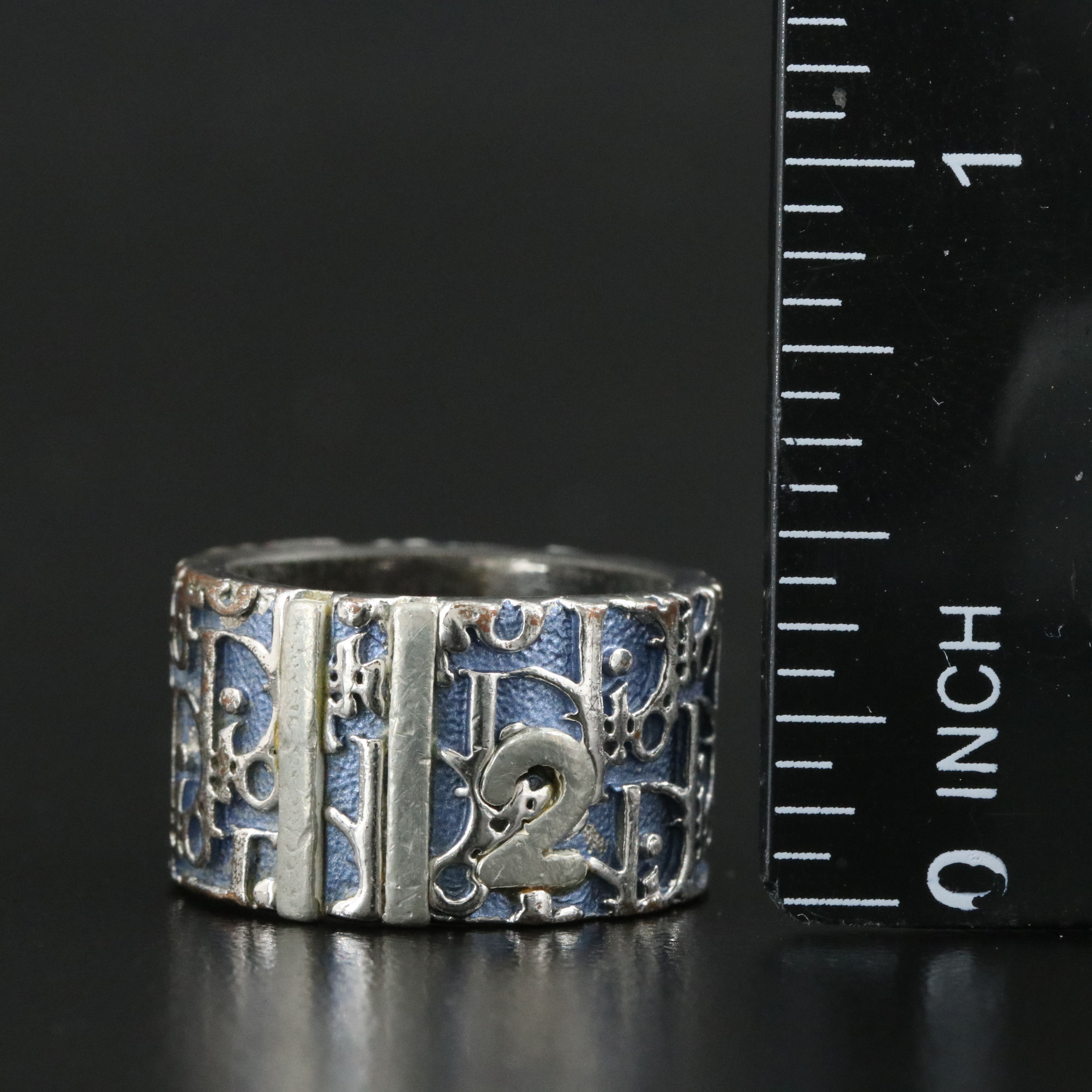 Dior Trotter Blue Enamel Band Ring