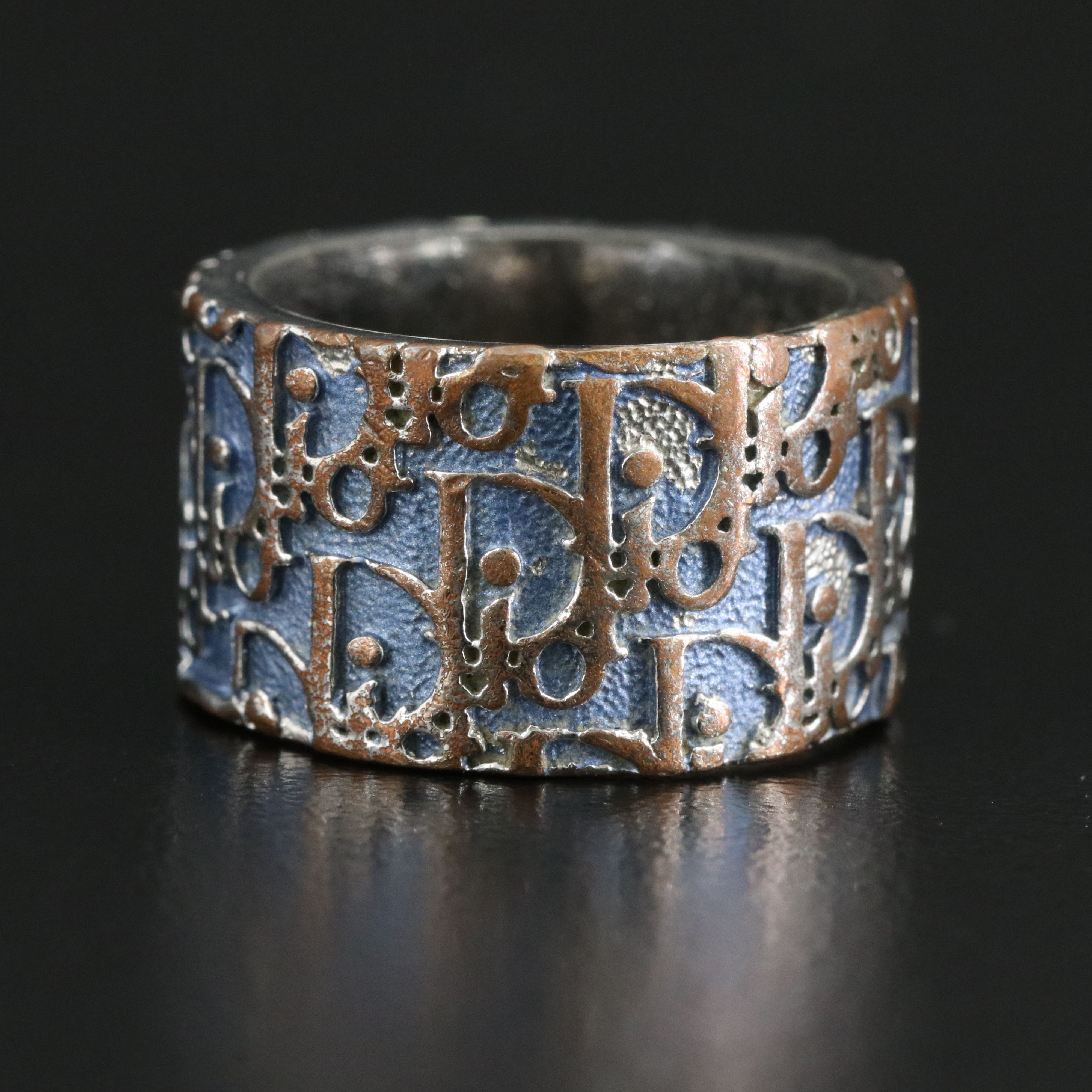 Dior Trotter Blue Enamel Band Ring