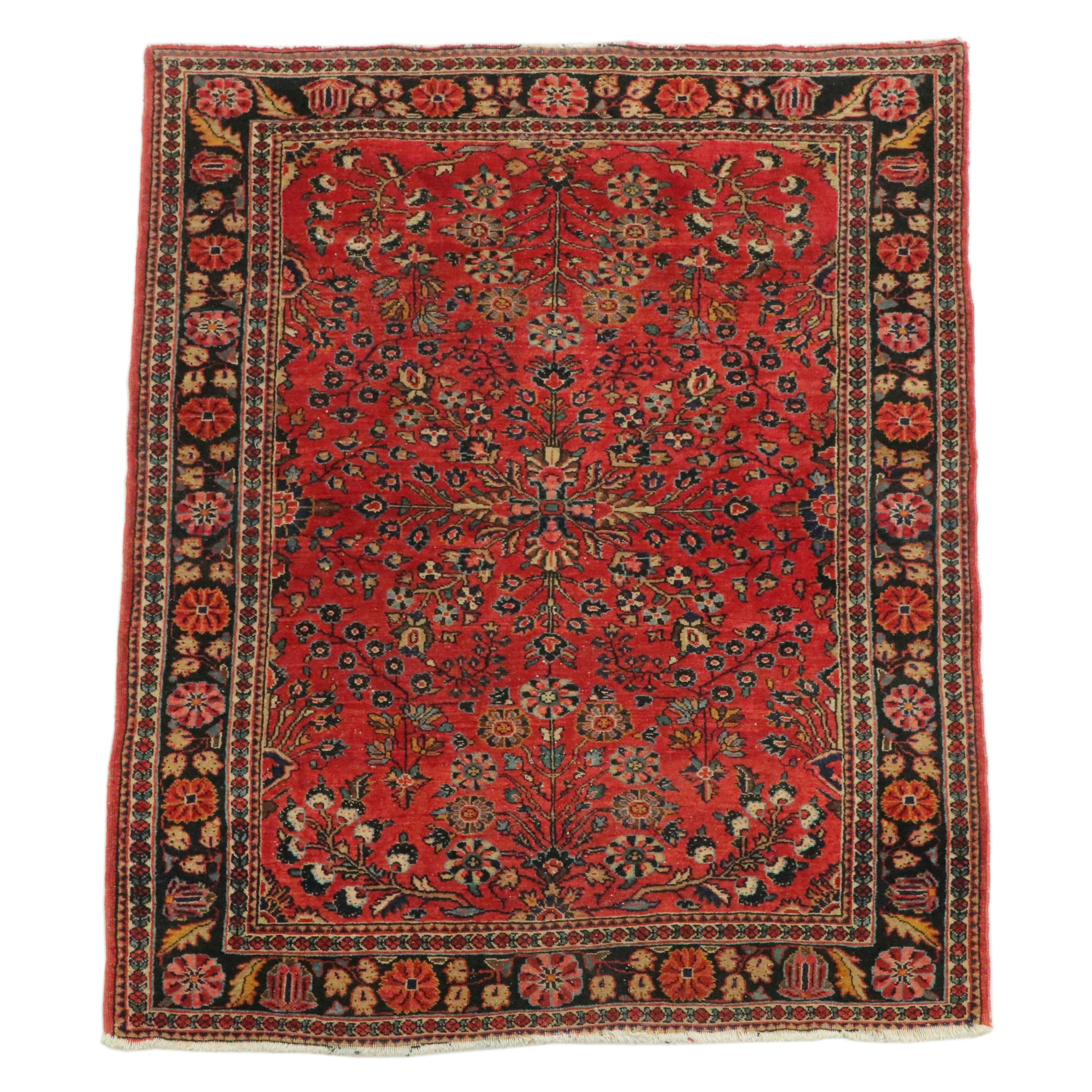 3'7 x 4'8 Hand-Knotted Persian Sarouk Area Rug