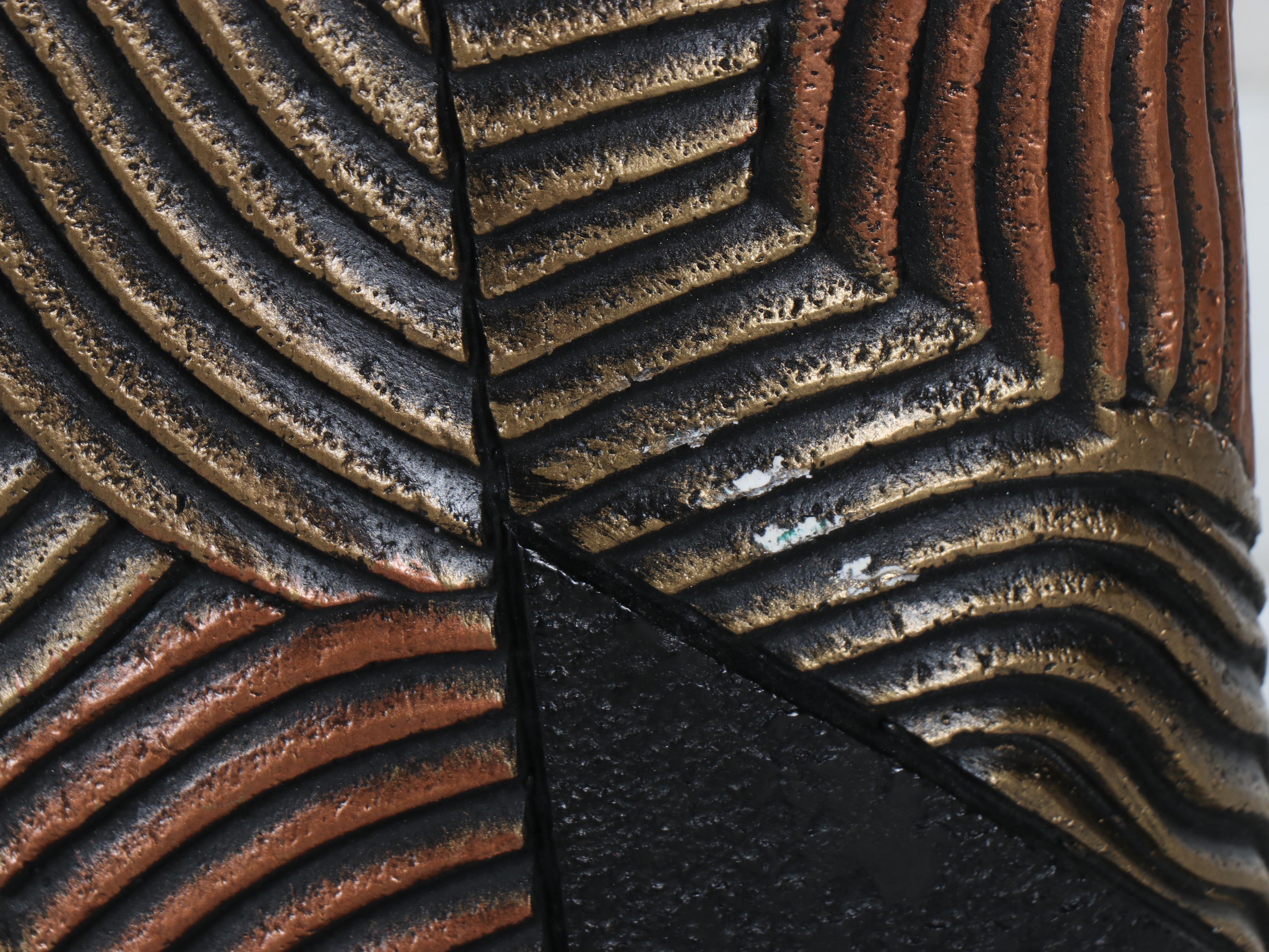 Deco Revival Style Copper, Silver, Brass Finish Floor Lamp & Coolie Shade