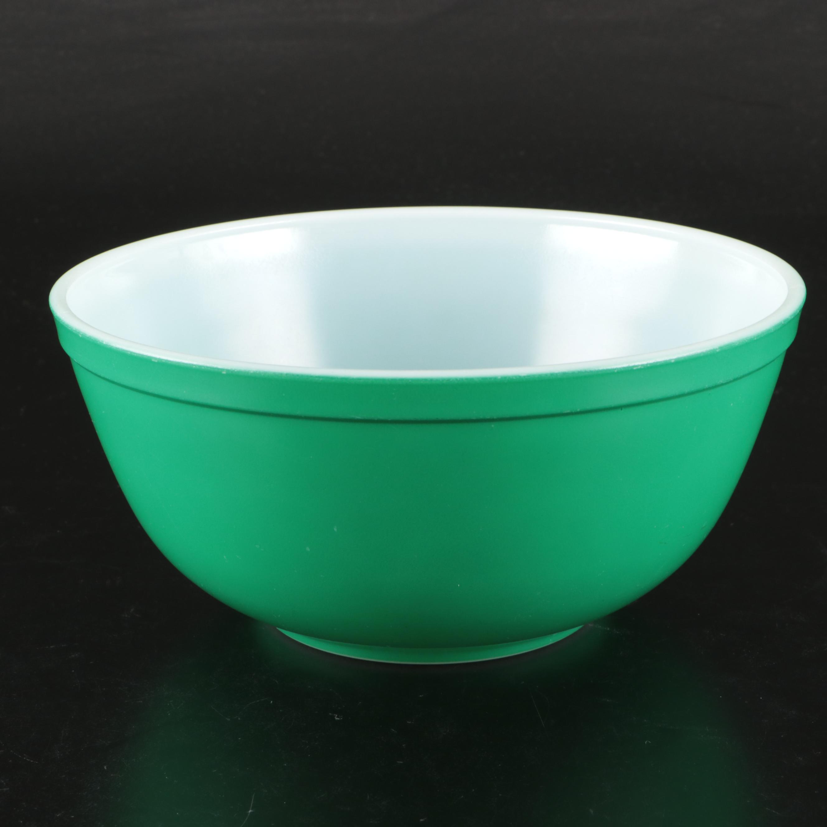 Mid Century Modern Pyrex Primary Color Glass Mixing Bowls, 1949-1957