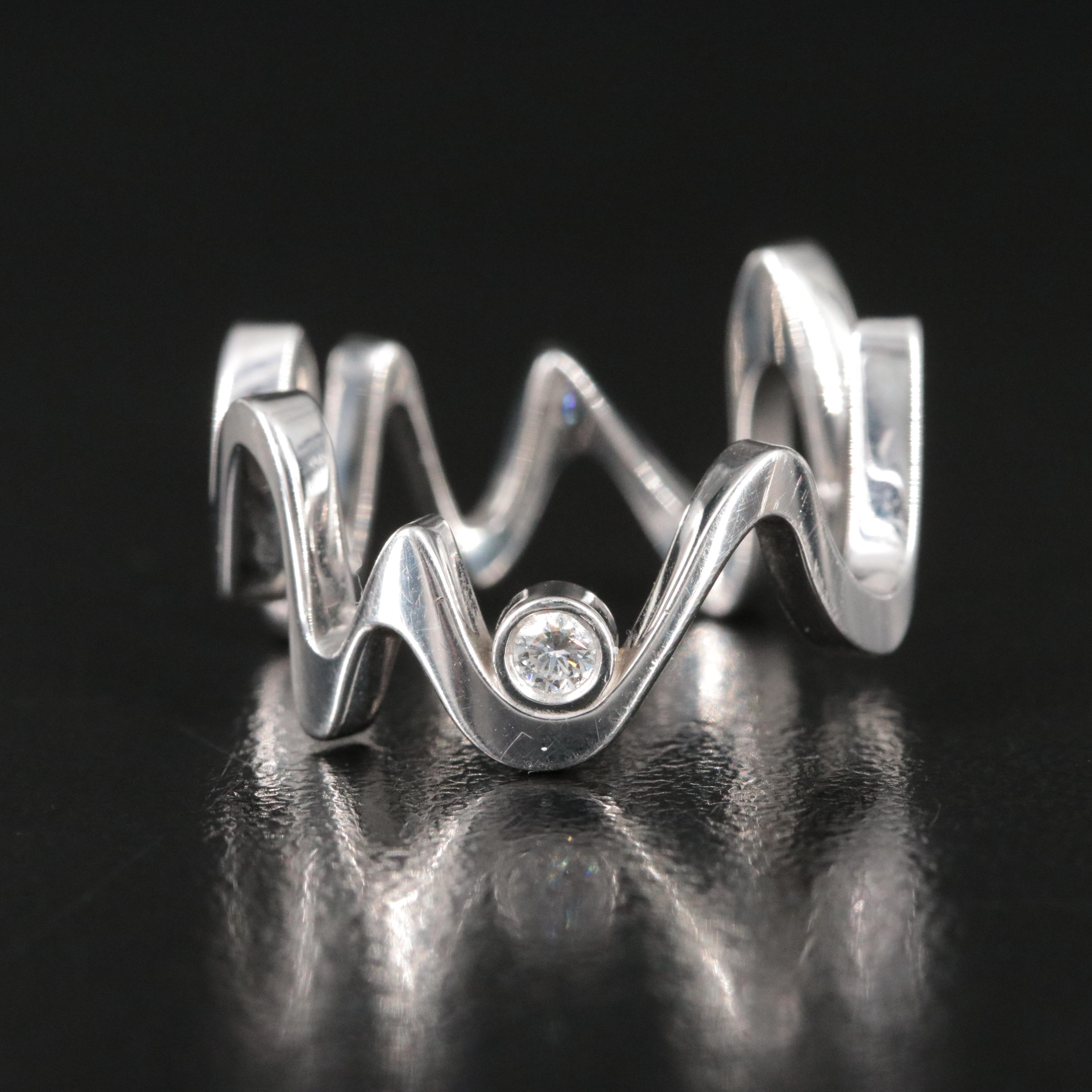 Frank Gehry for Tiffany & Co. Equus 18K Diamond Accent Ring