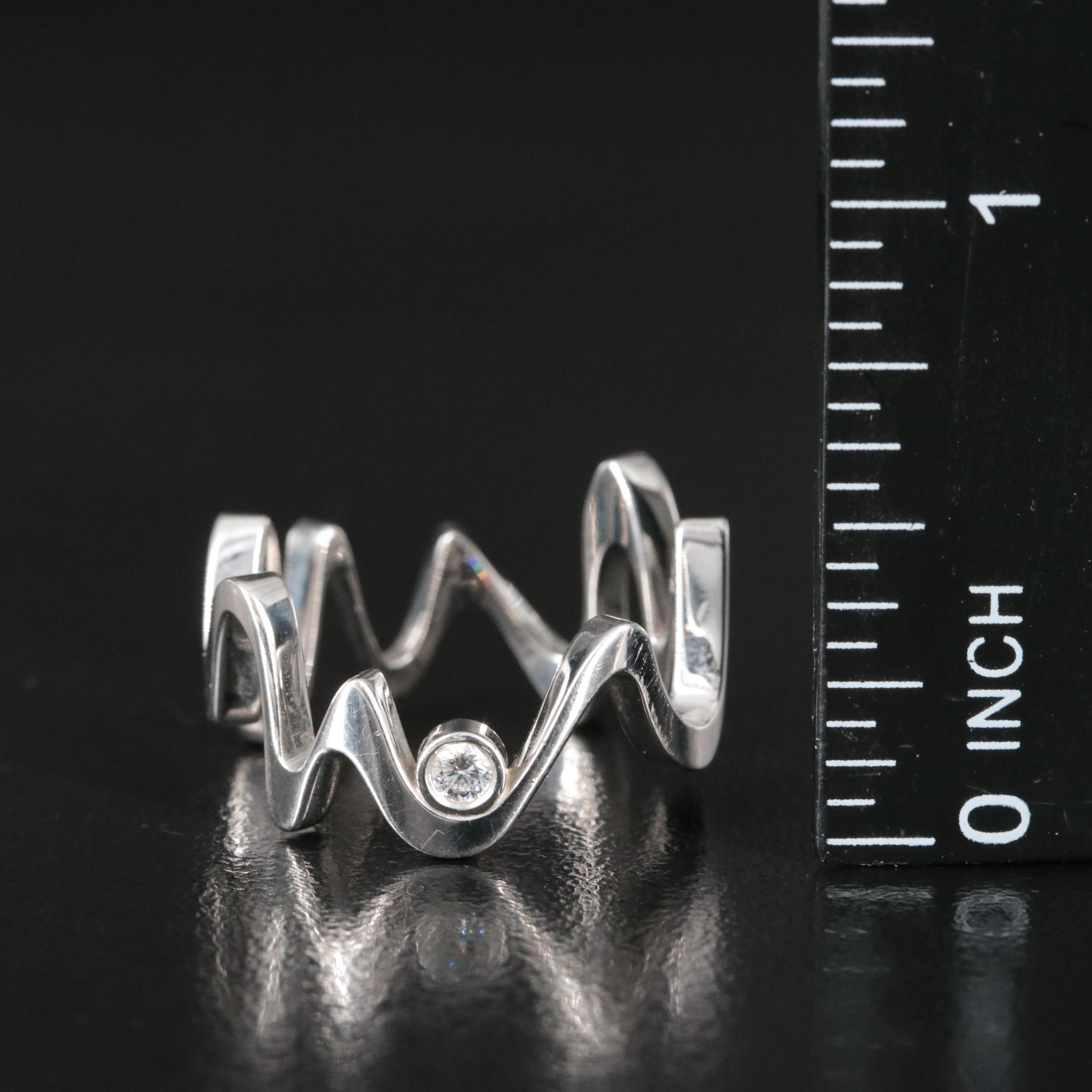 Frank Gehry for Tiffany & Co. Equus 18K Diamond Accent Ring