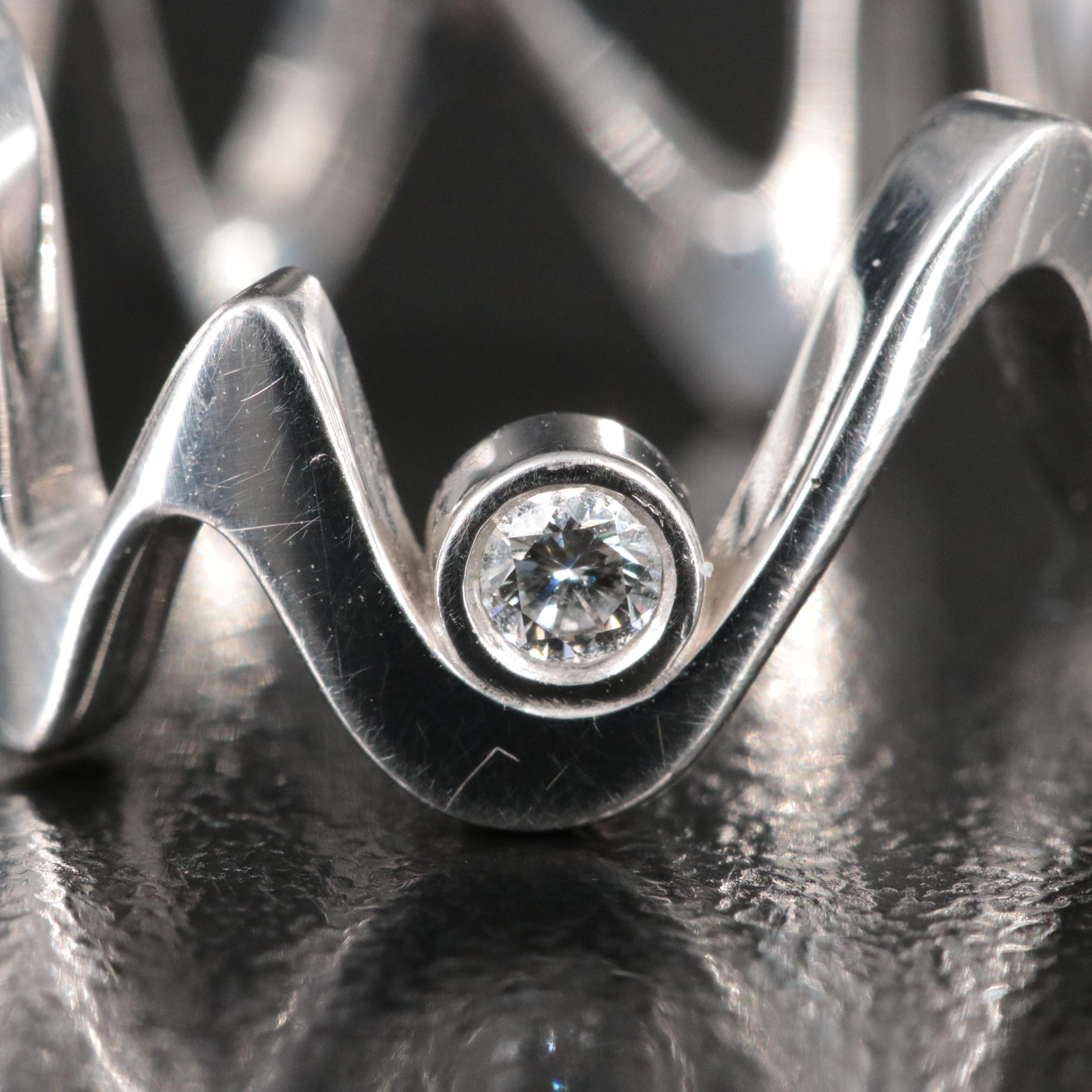 Frank Gehry for Tiffany & Co. Equus 18K Diamond Accent Ring