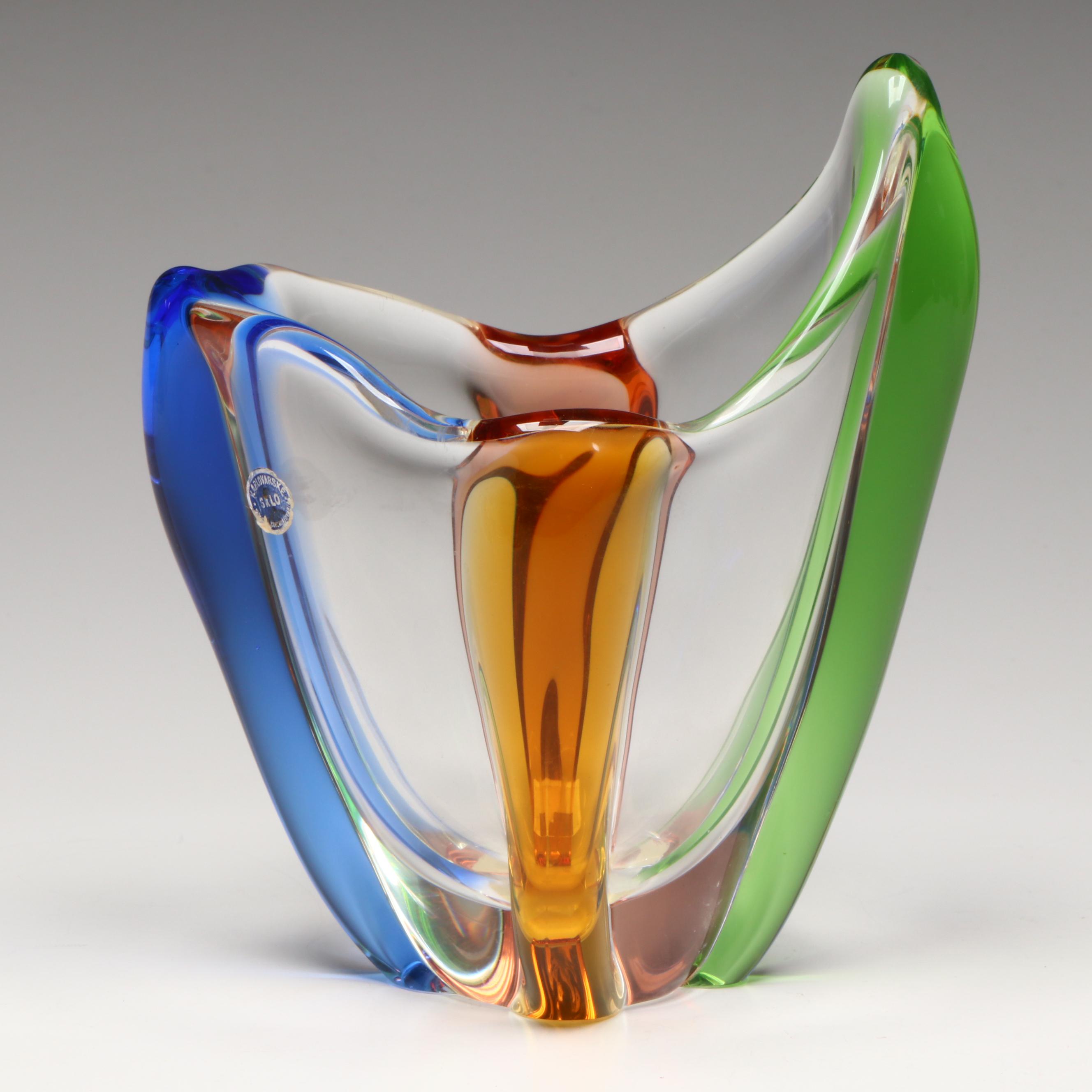 František Zemek For Karlovarske Sklo "Rhapsody" Art Glass Vase