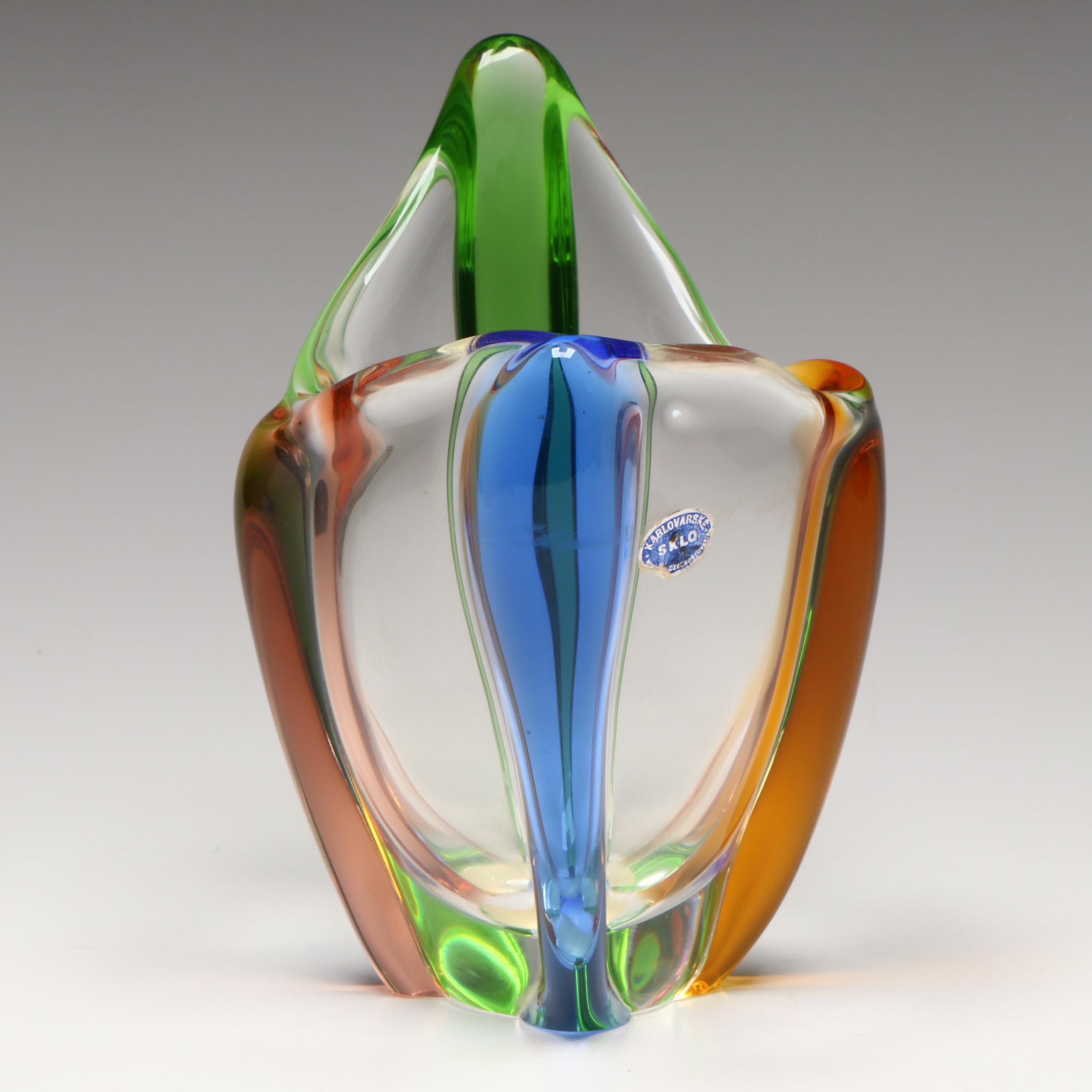 František Zemek For Karlovarske Sklo "Rhapsody" Art Glass Vase