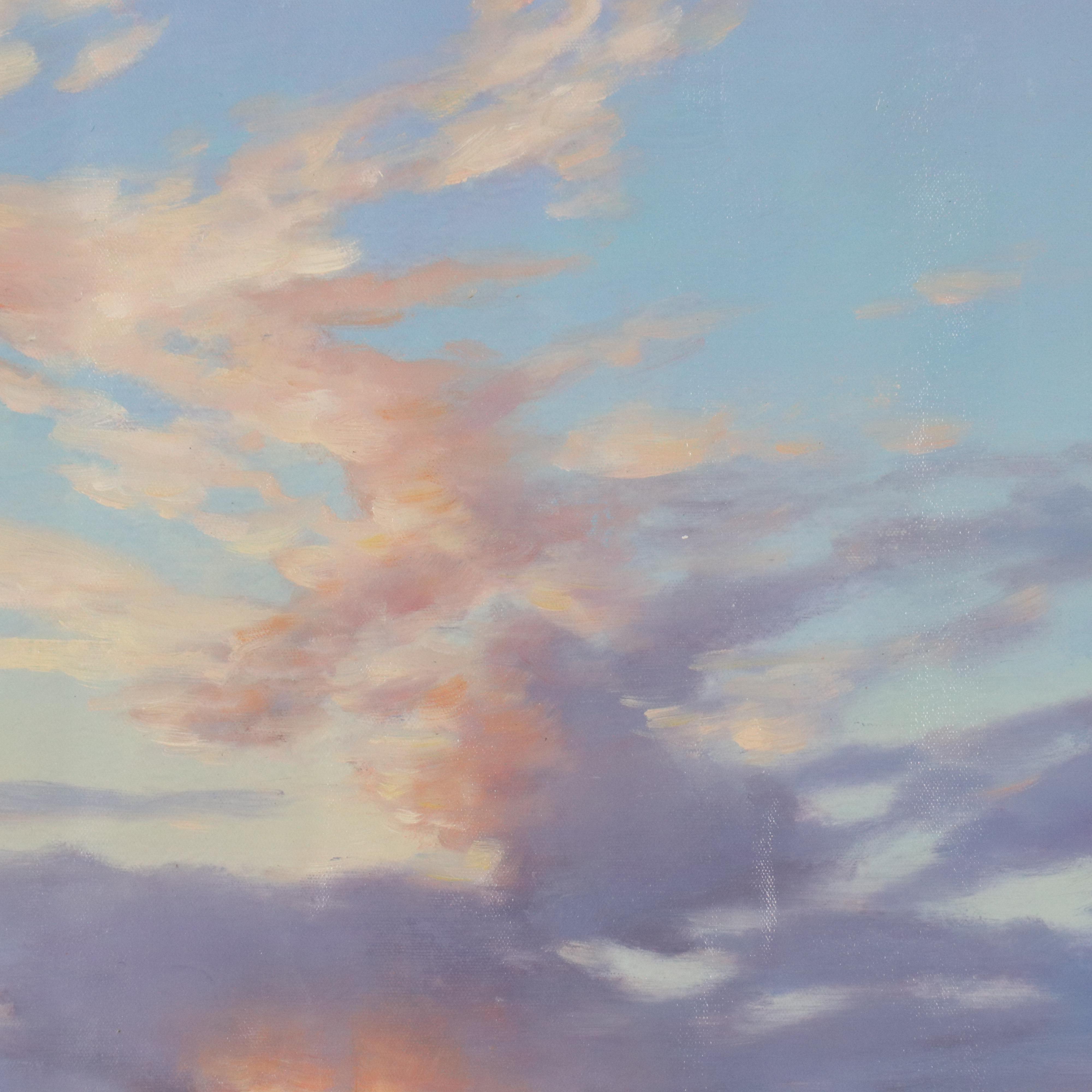 N. Ming Lake Landscape Oil Painting, 21st Century