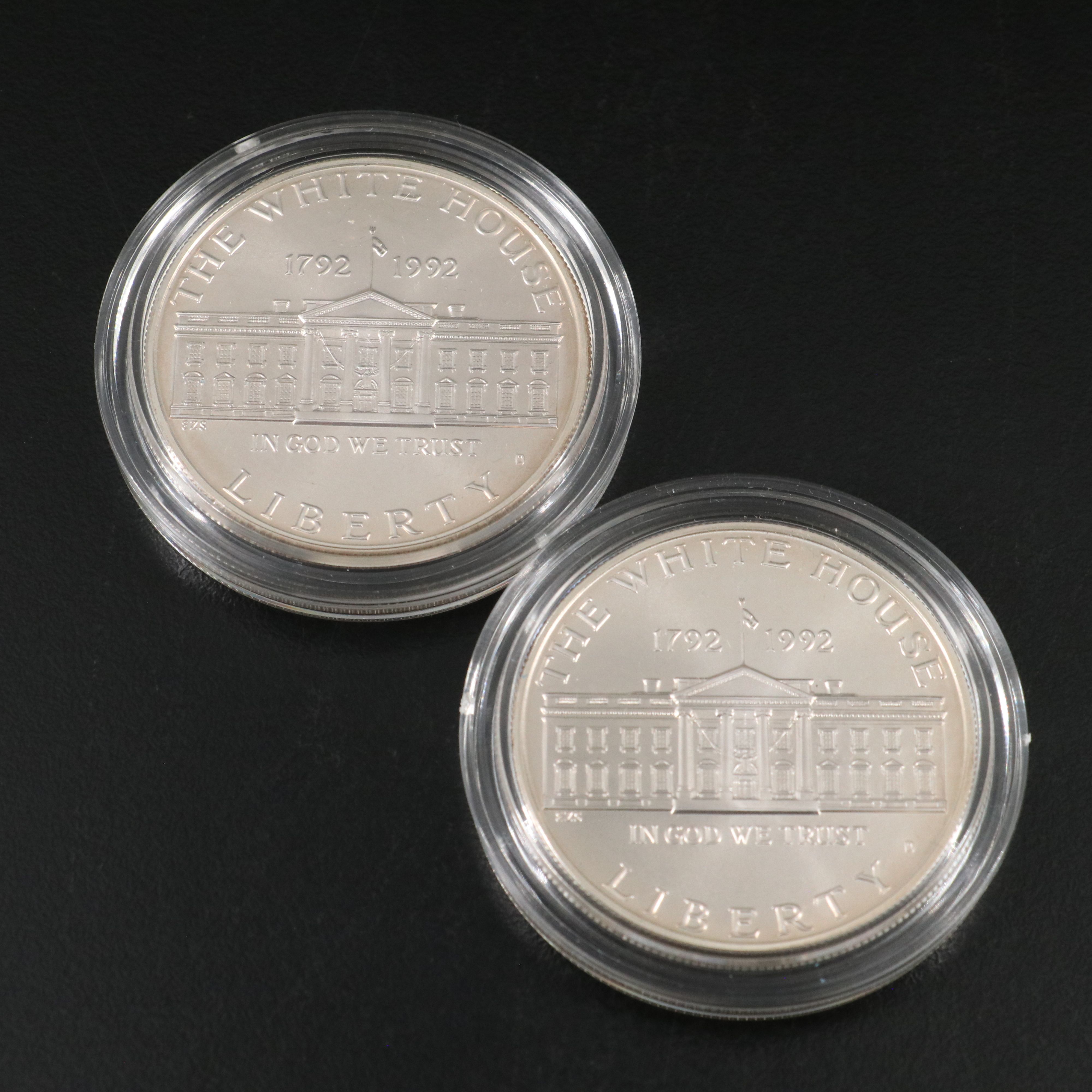 Four 1992 White House Commemorative Silver Dollars