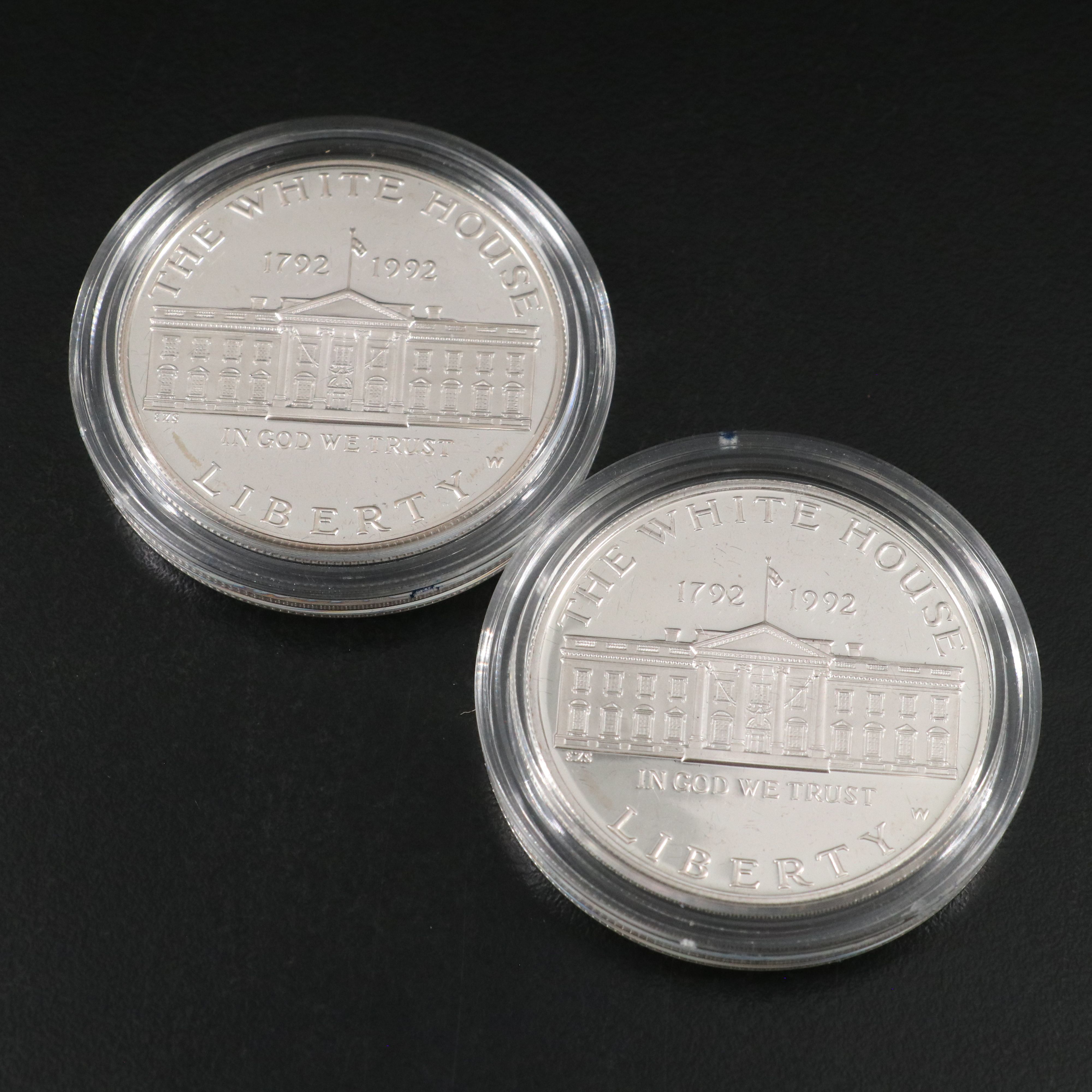 Four 1992 White House Commemorative Silver Dollars