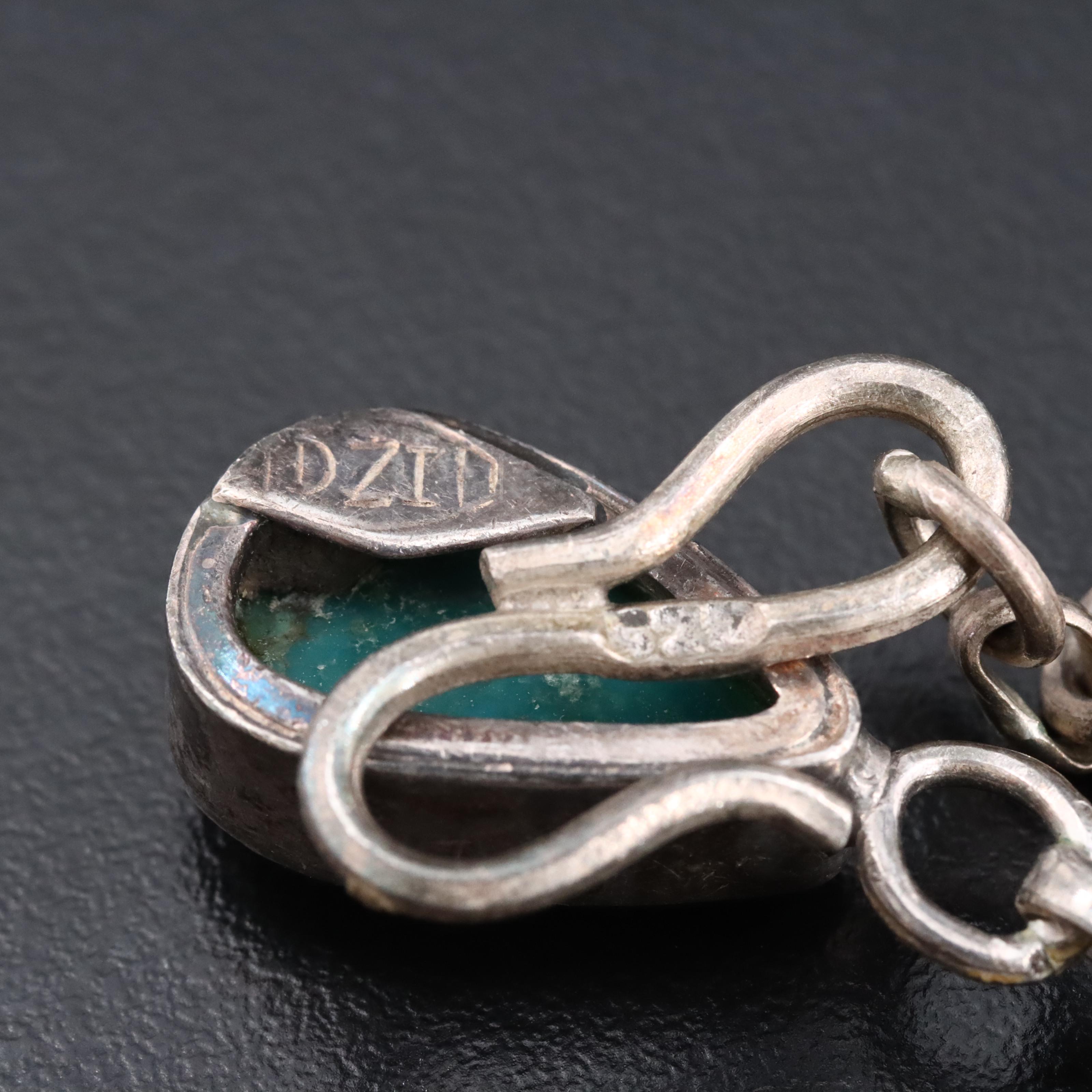 Sterling Turquoise and Tiger's Eye Flower Necklace