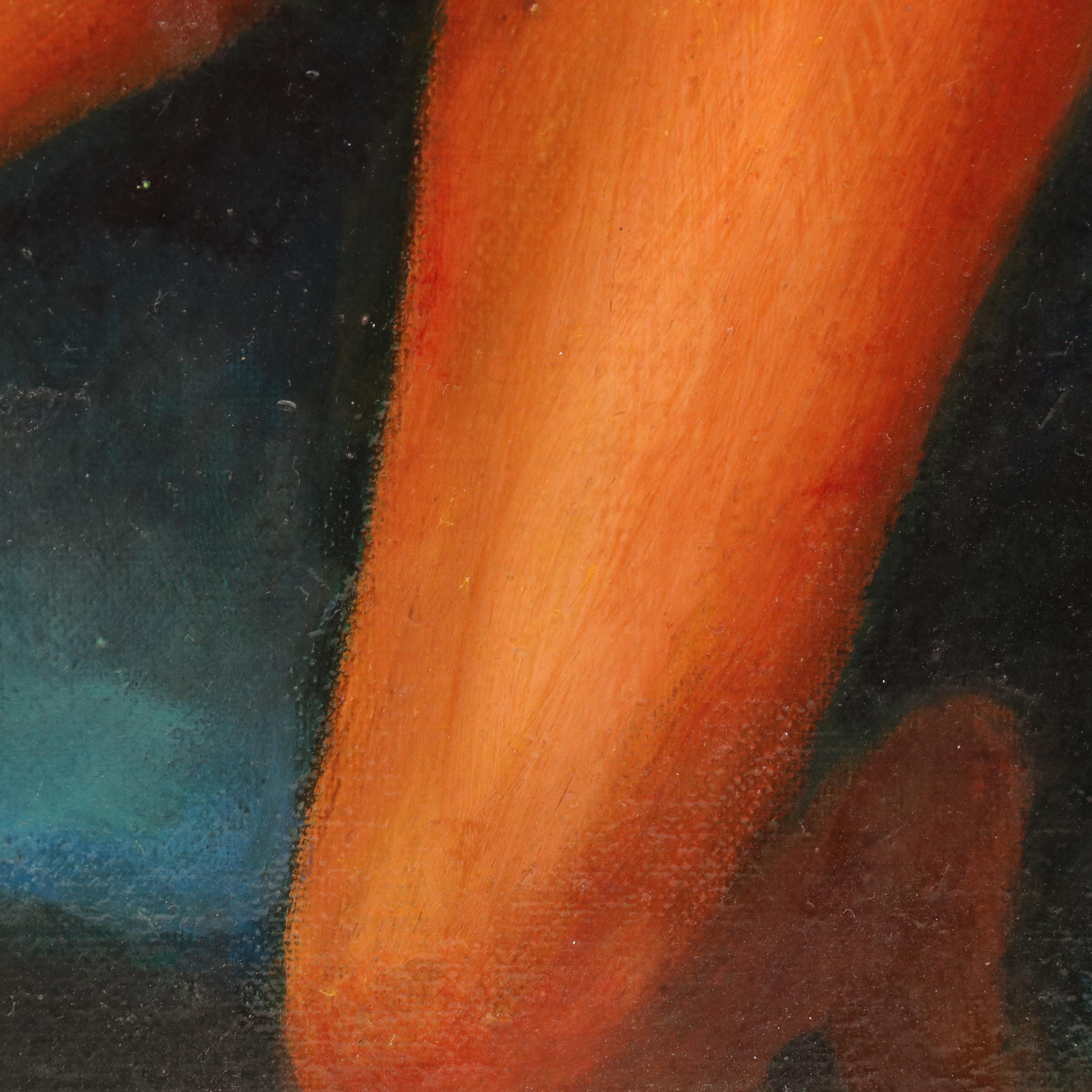 Stylized Oil Painting "My Beautiful Mode Isabel," 1971